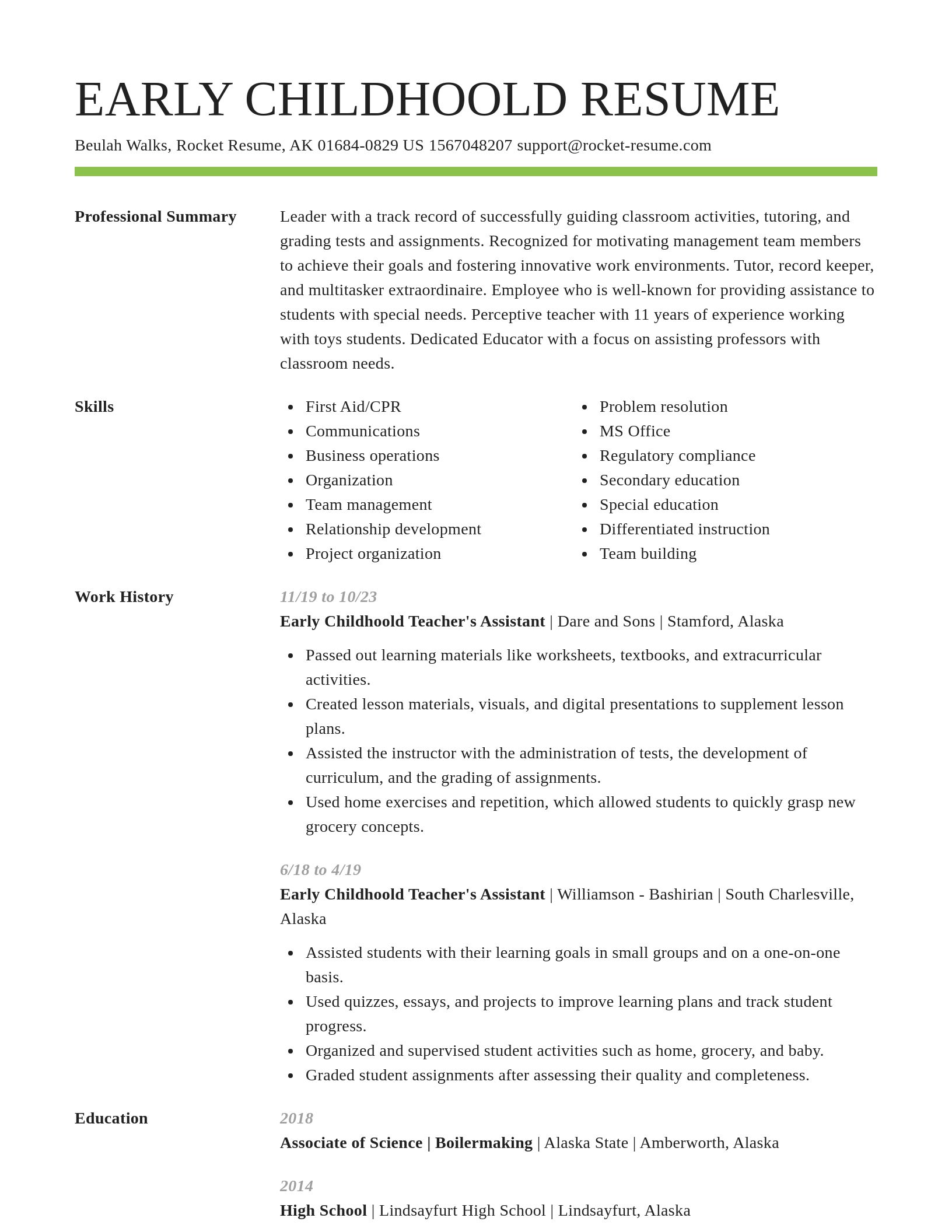 Smart resume template