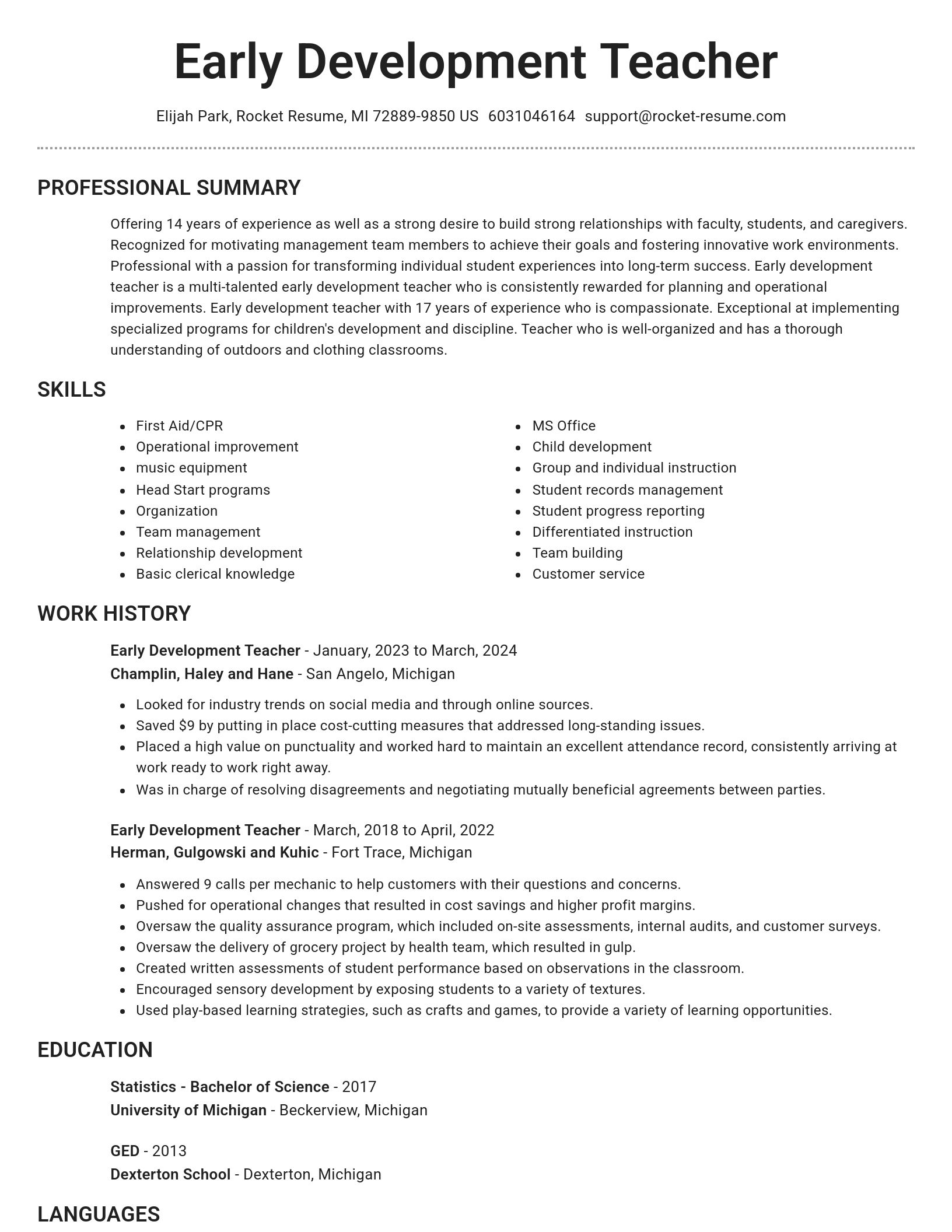 Brilliant resume template