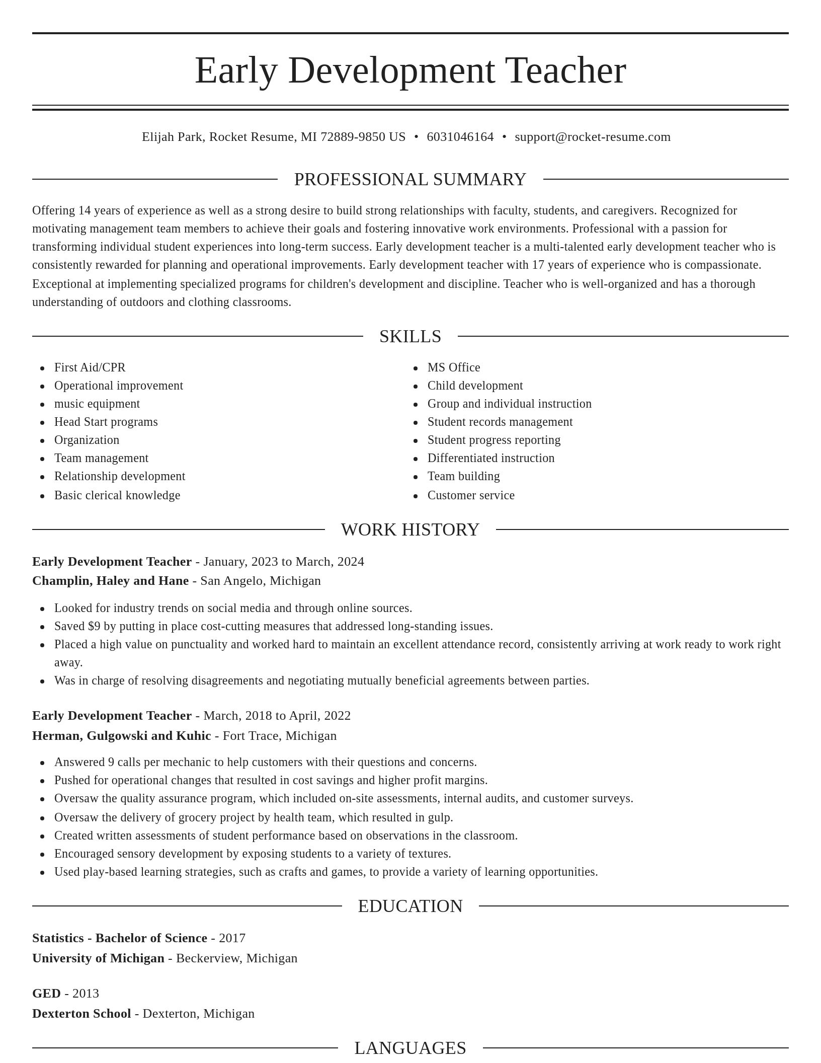 Elegant resume template