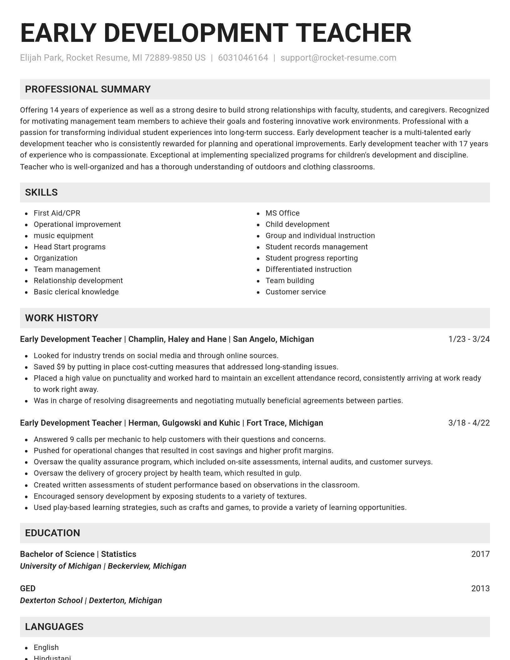 Genius resume template