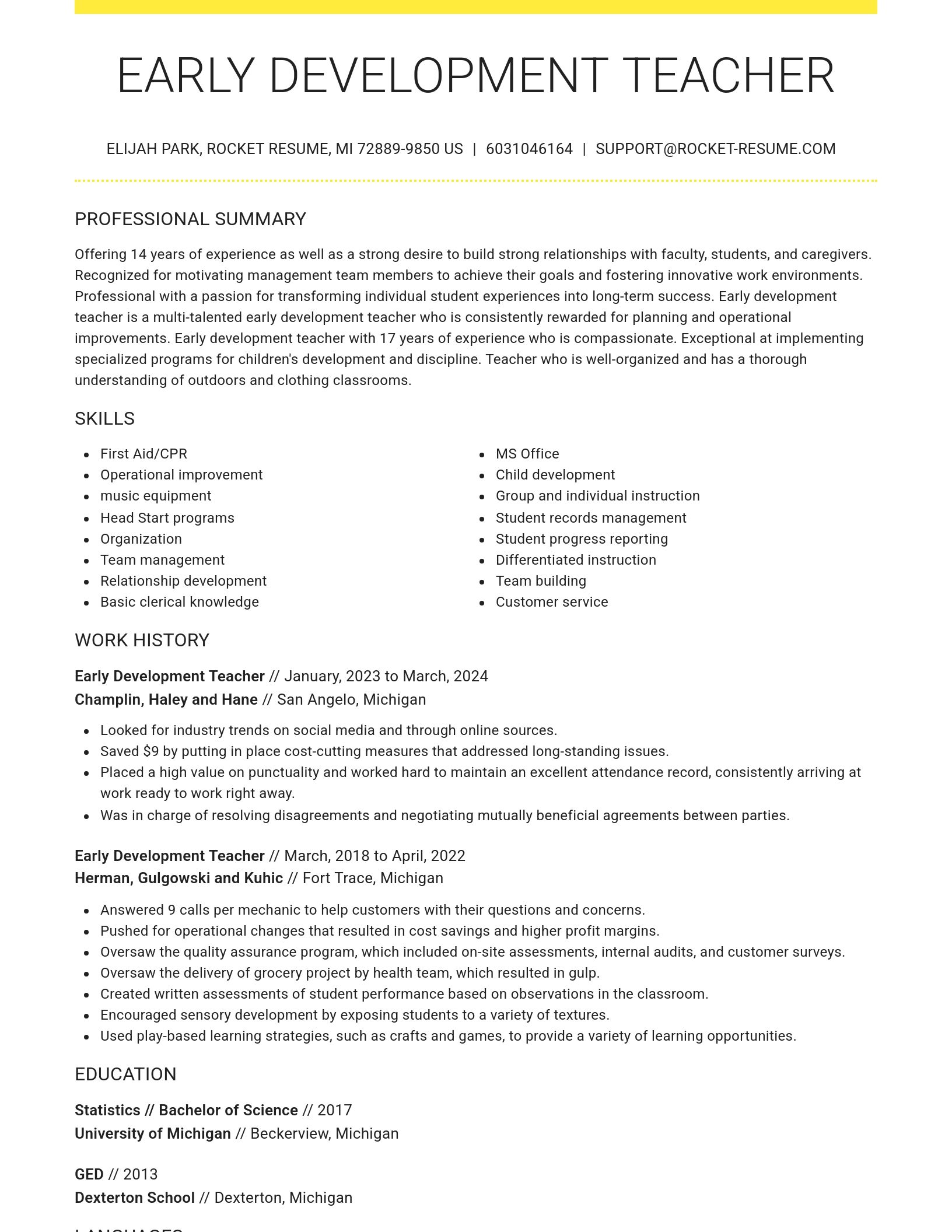 Grand resume template
