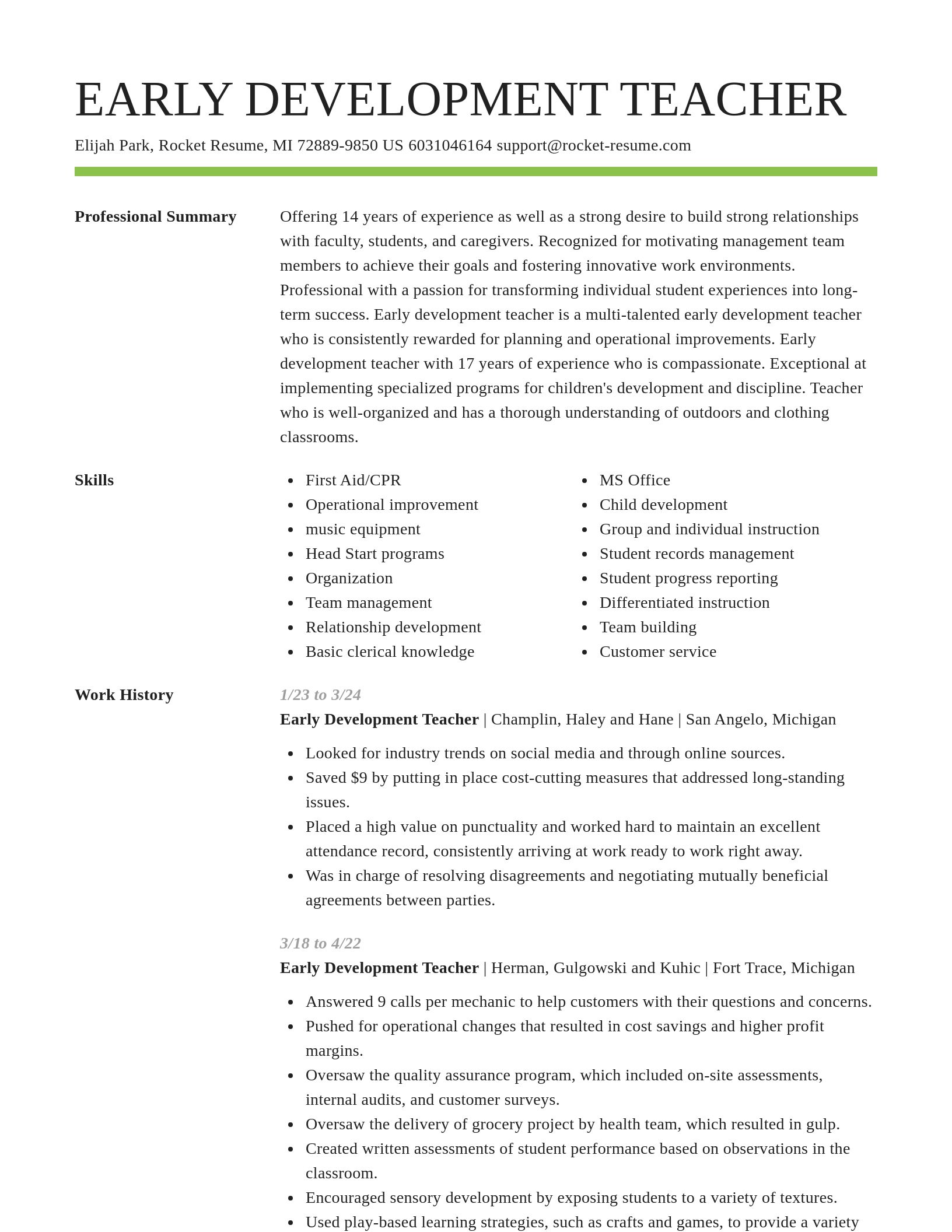 Smart resume template