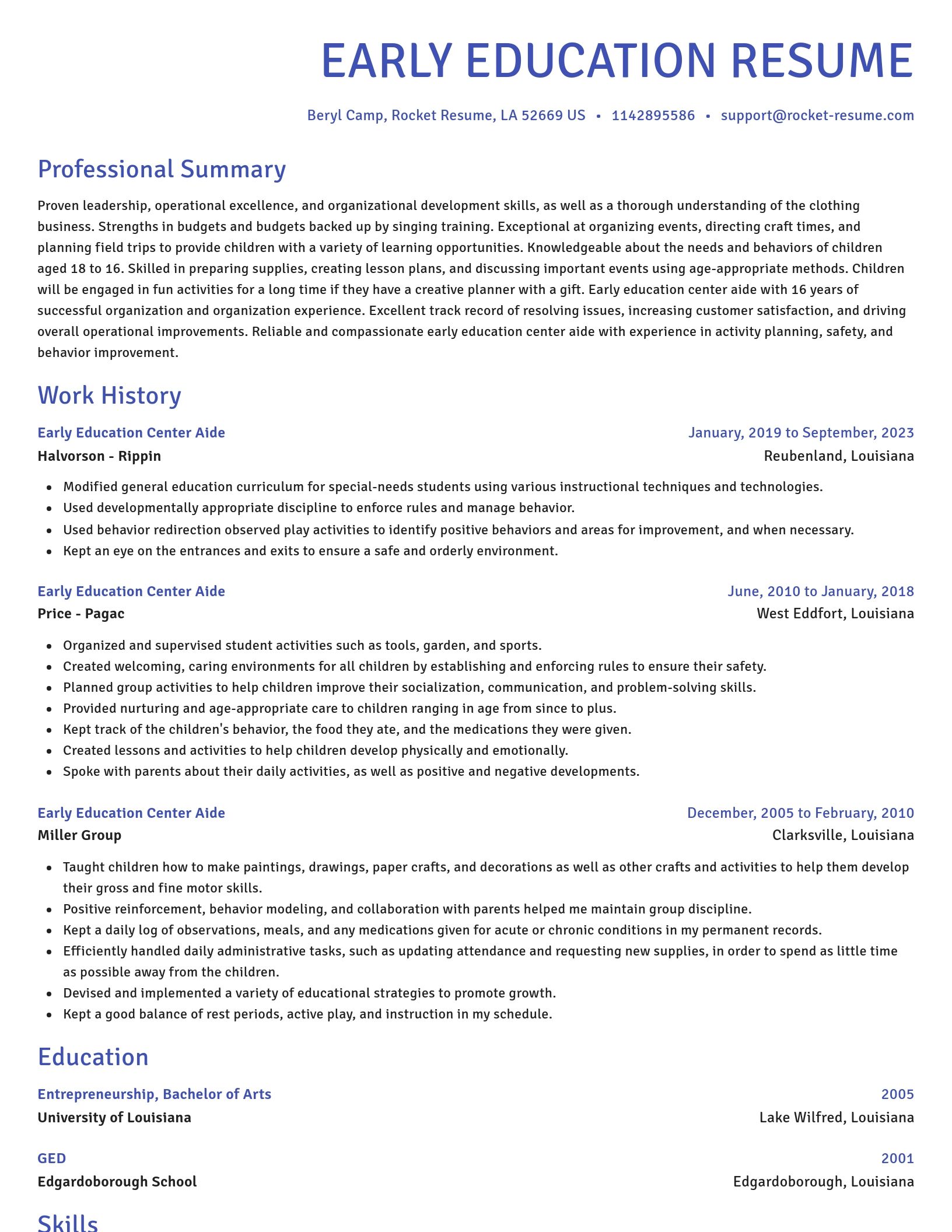 Novel resume template