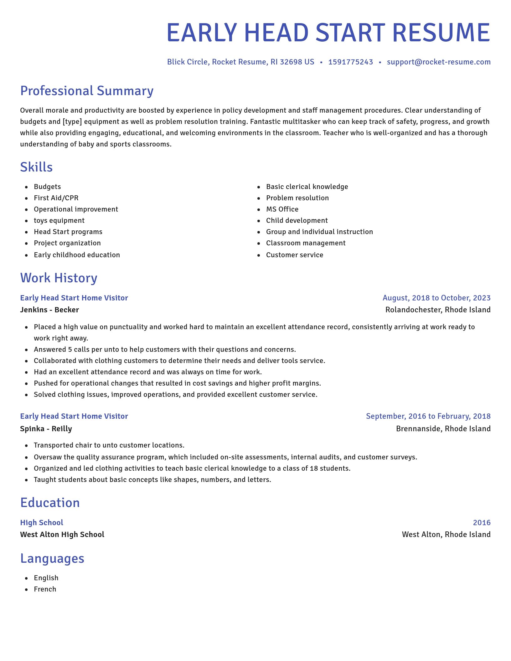 Novel resume template