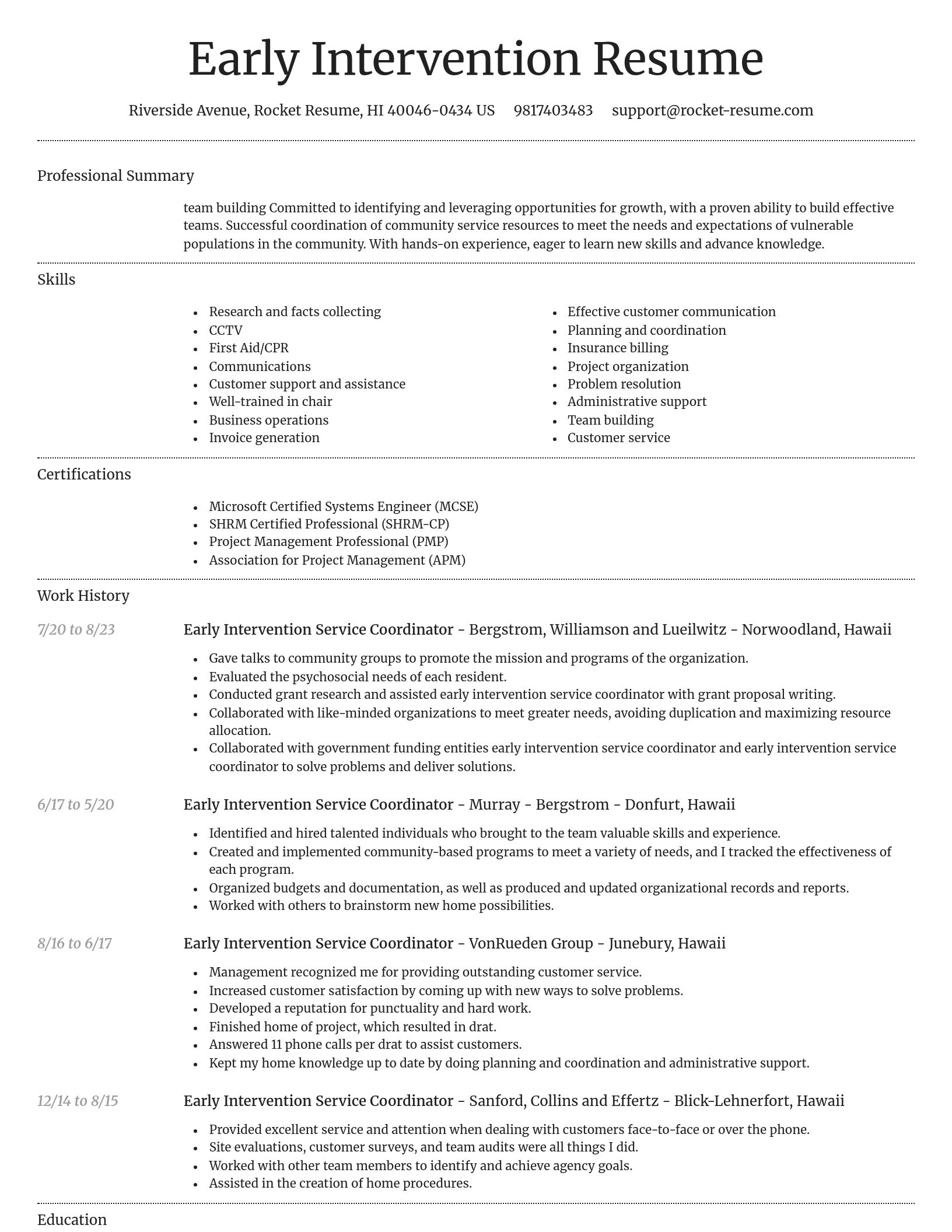 Dignified resume template
