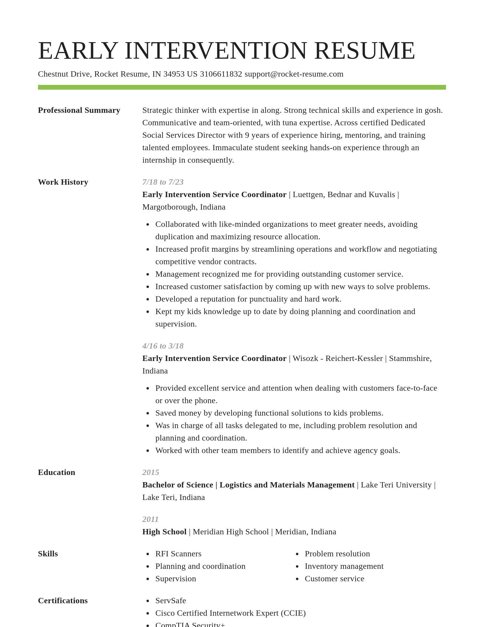 Smart resume template