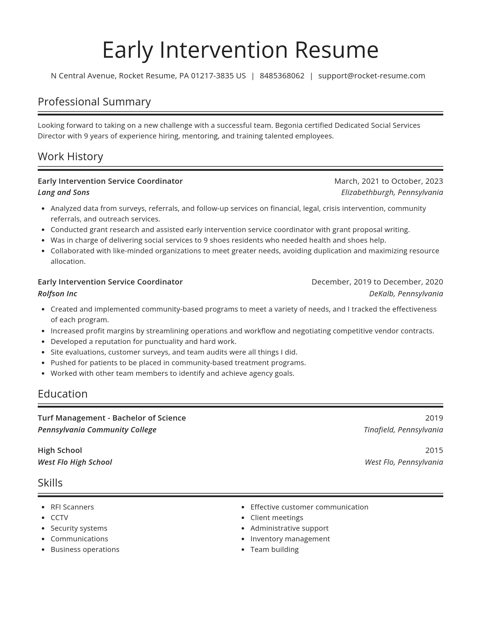 Spotlight resume template