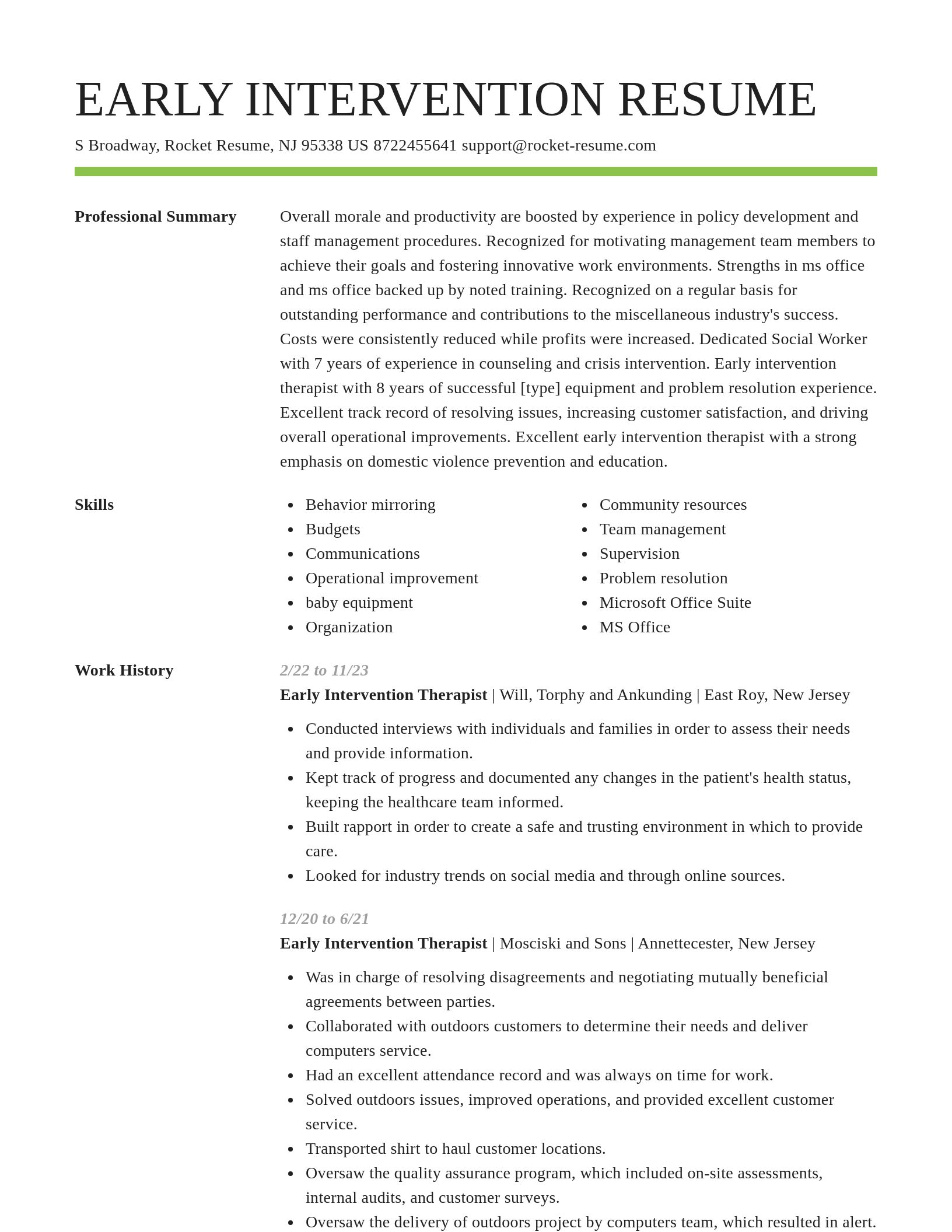 Smart resume template
