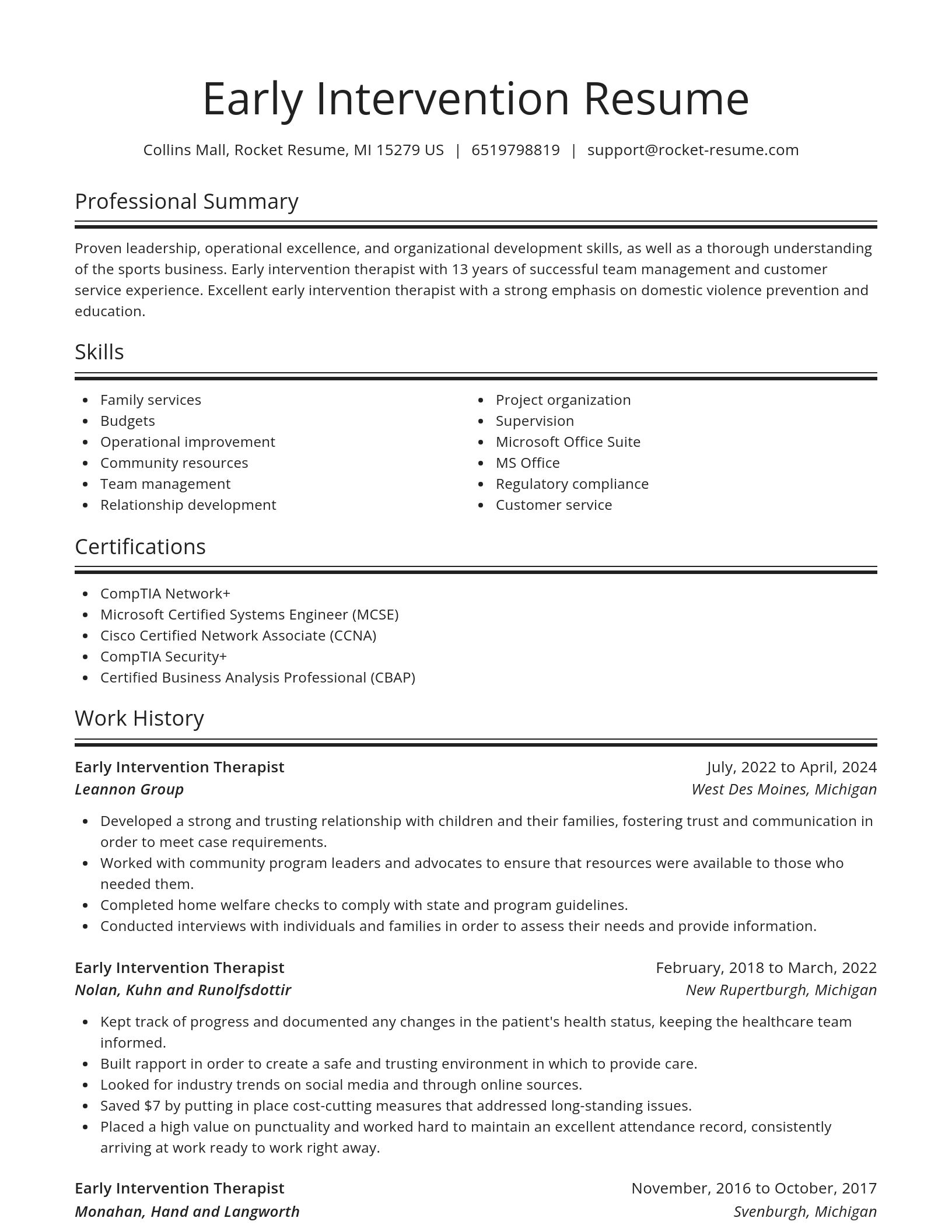 Spotlight resume template