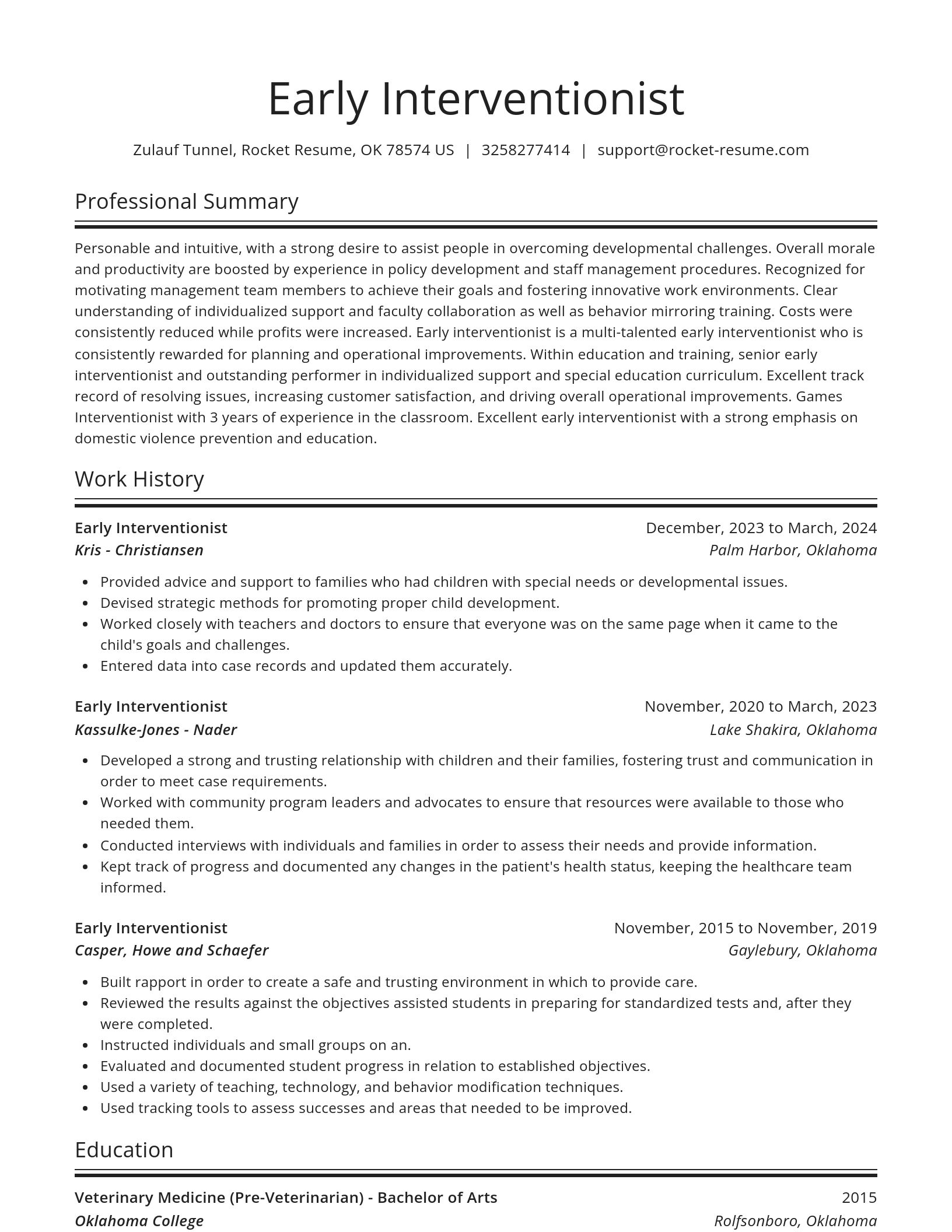 Spotlight resume template