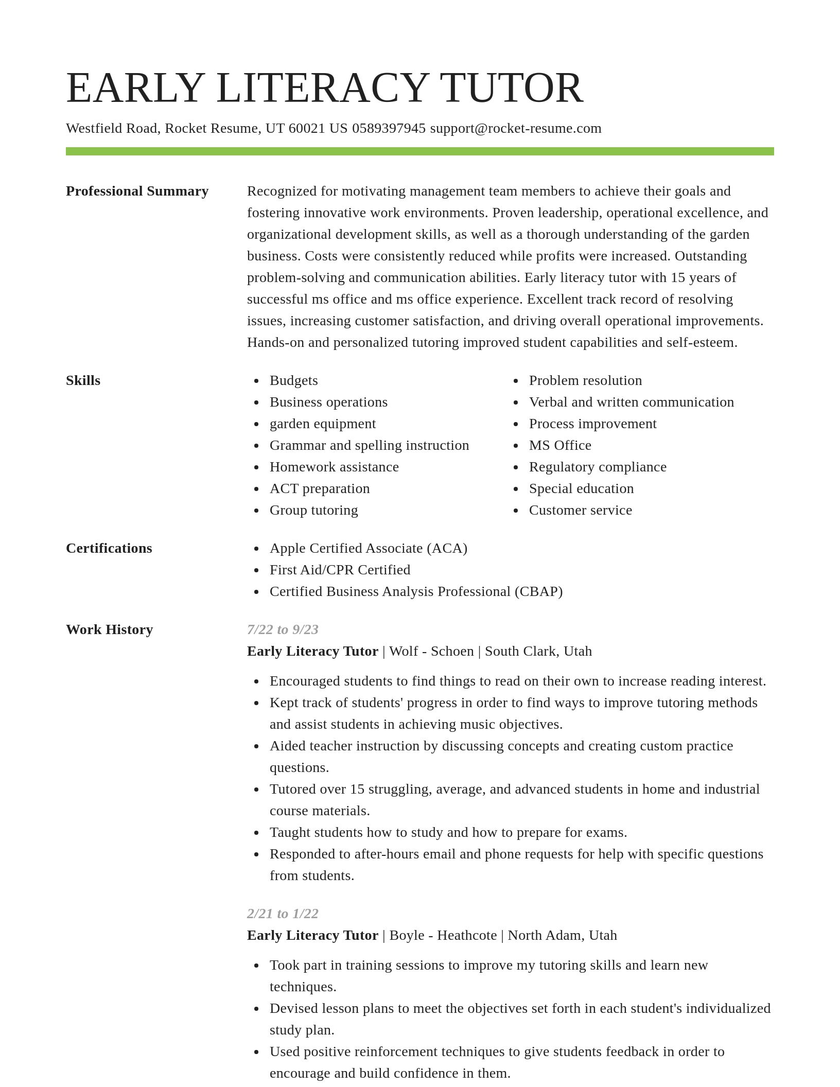 Smart resume template