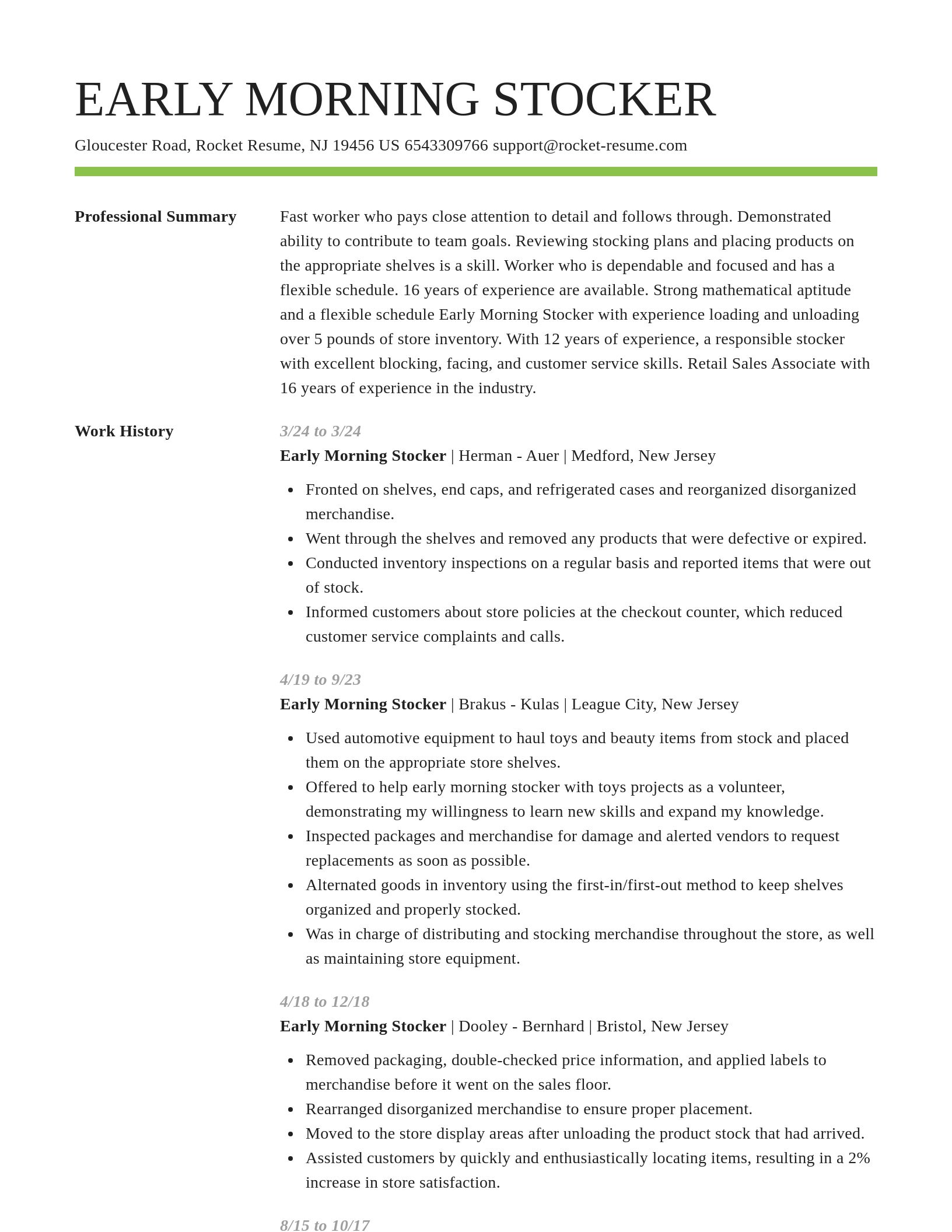 Smart resume template