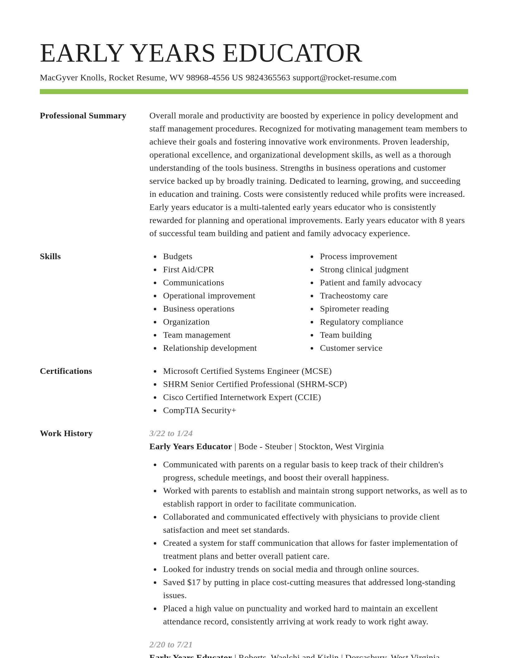 Smart resume template