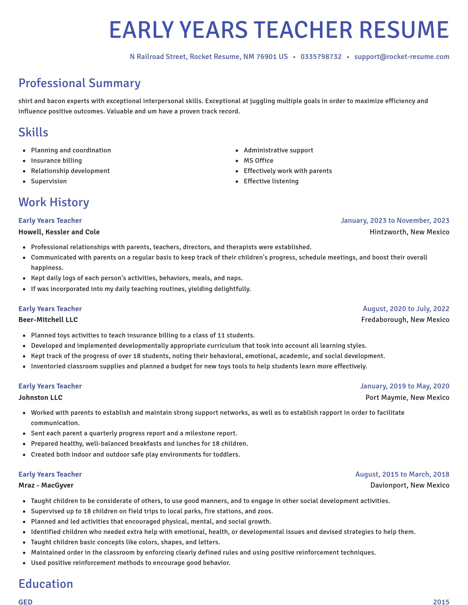 Novel resume template