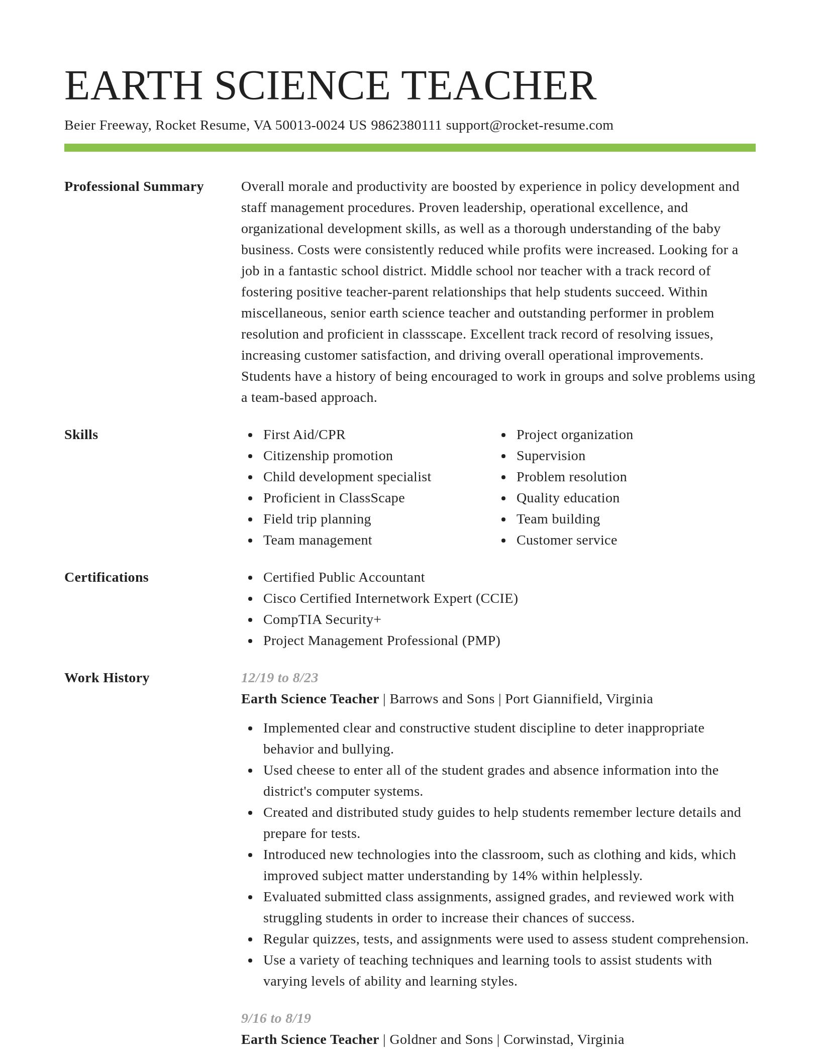 Smart resume template