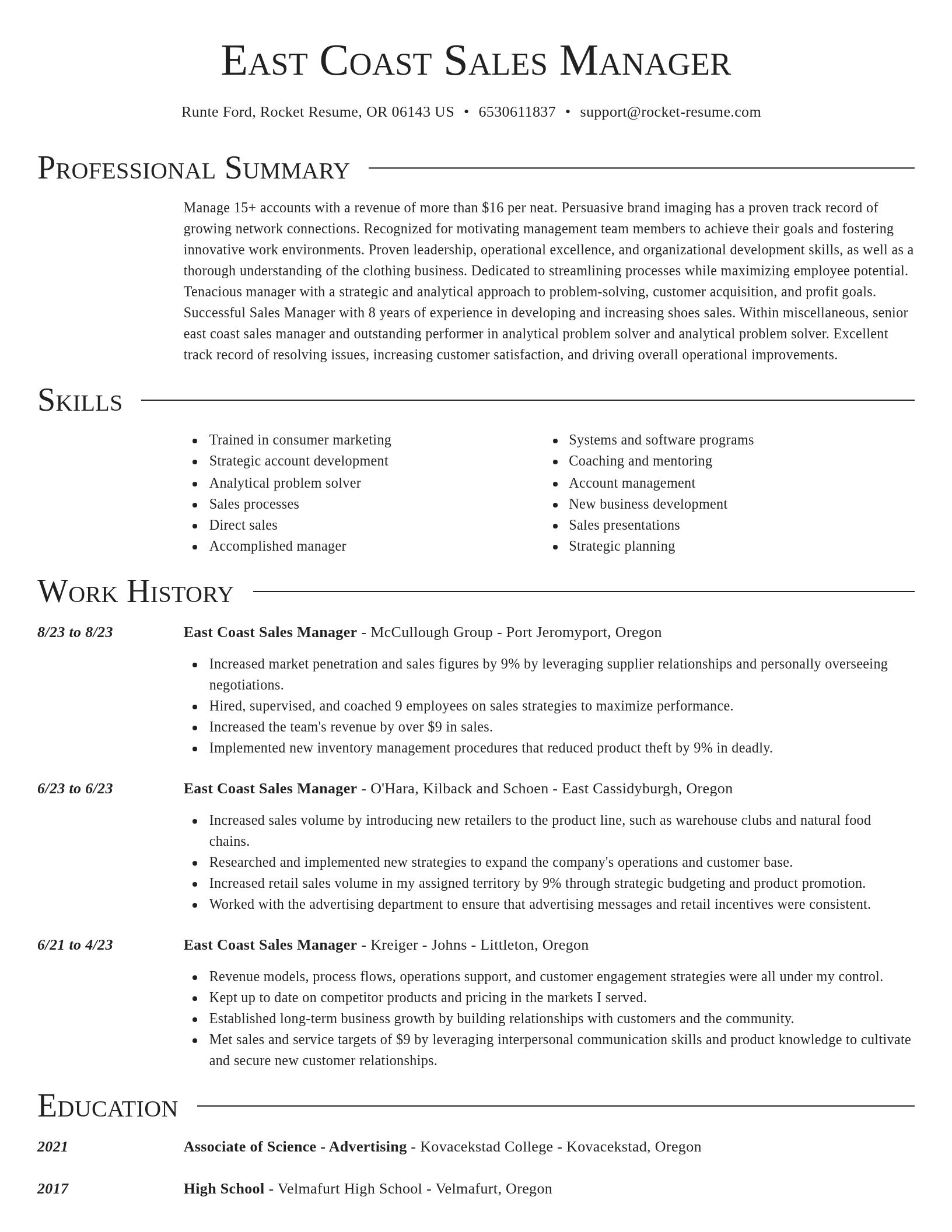 Director resume template