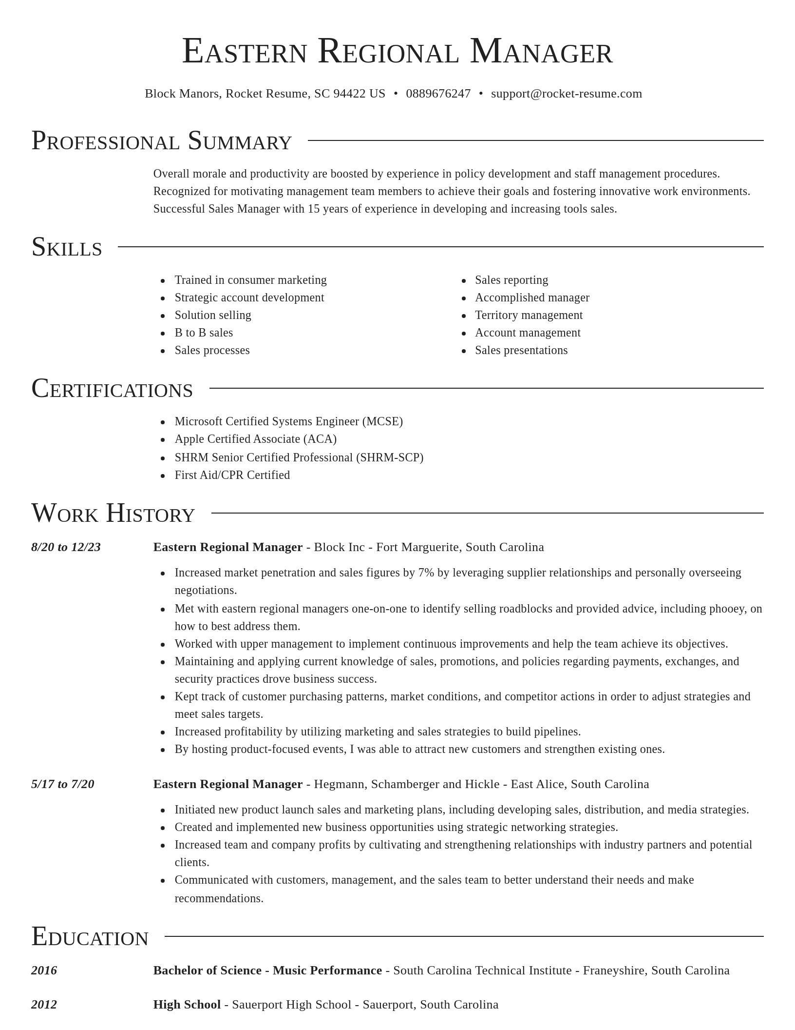 Director resume template