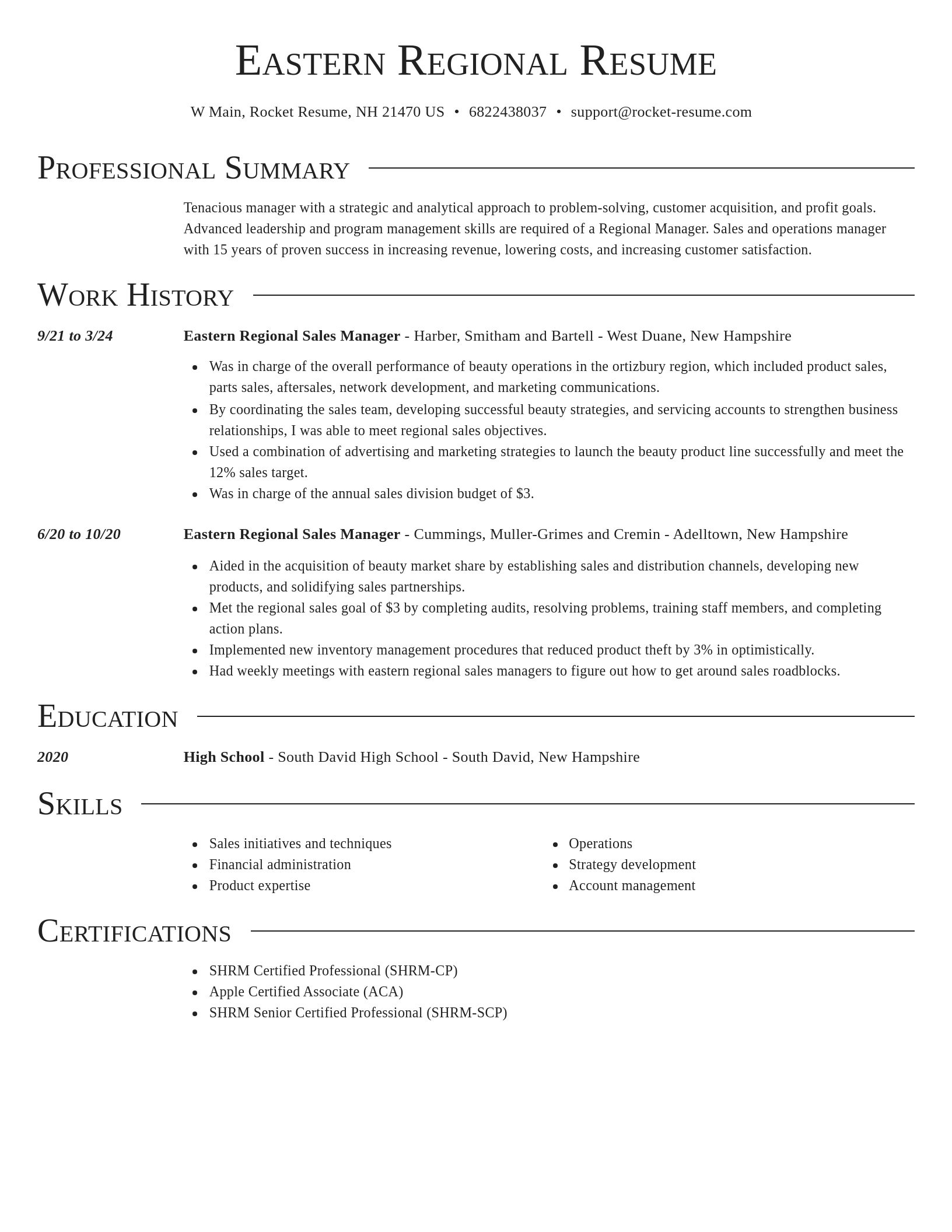 Director resume template