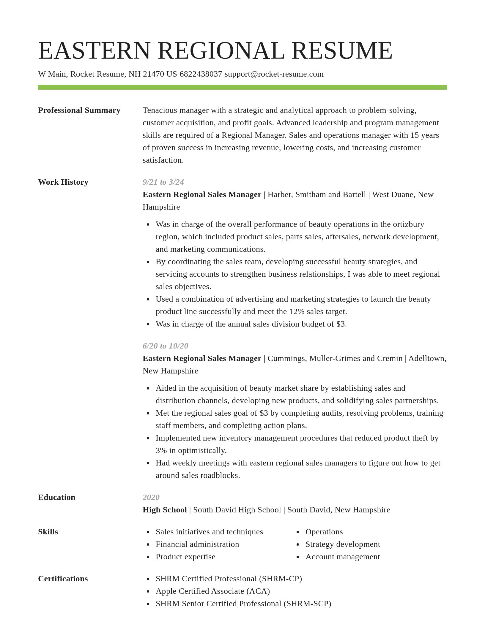 Smart resume template