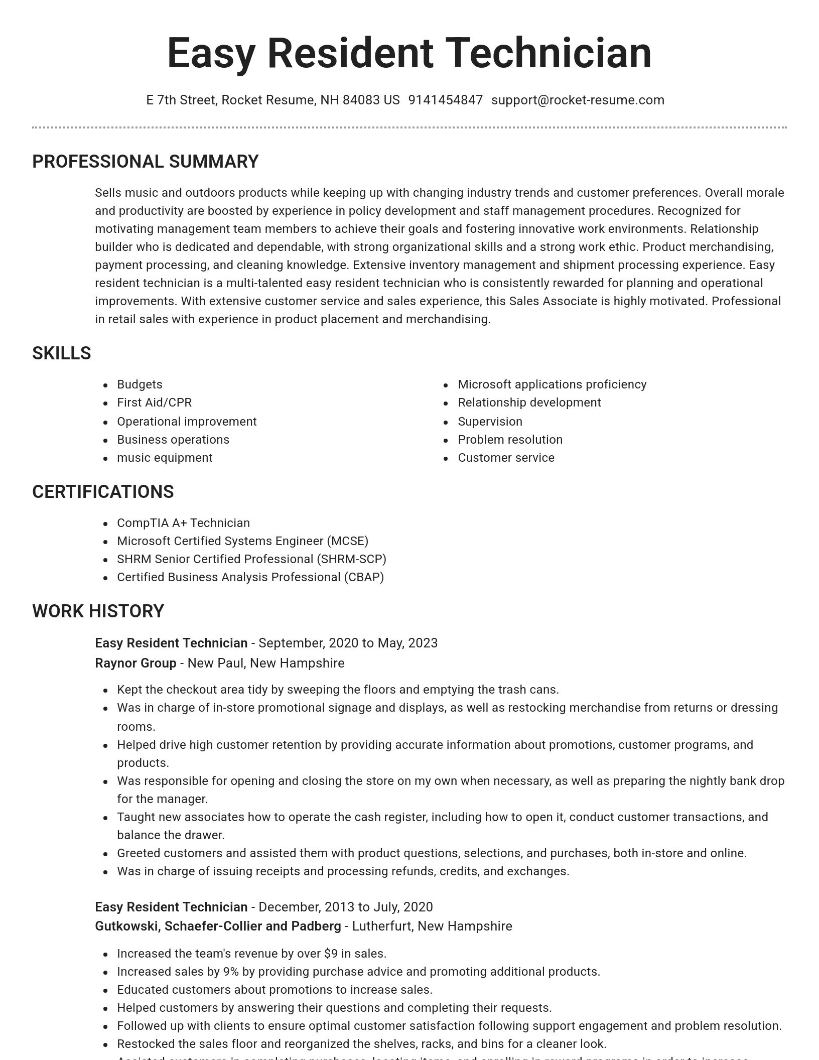 Brilliant resume template
