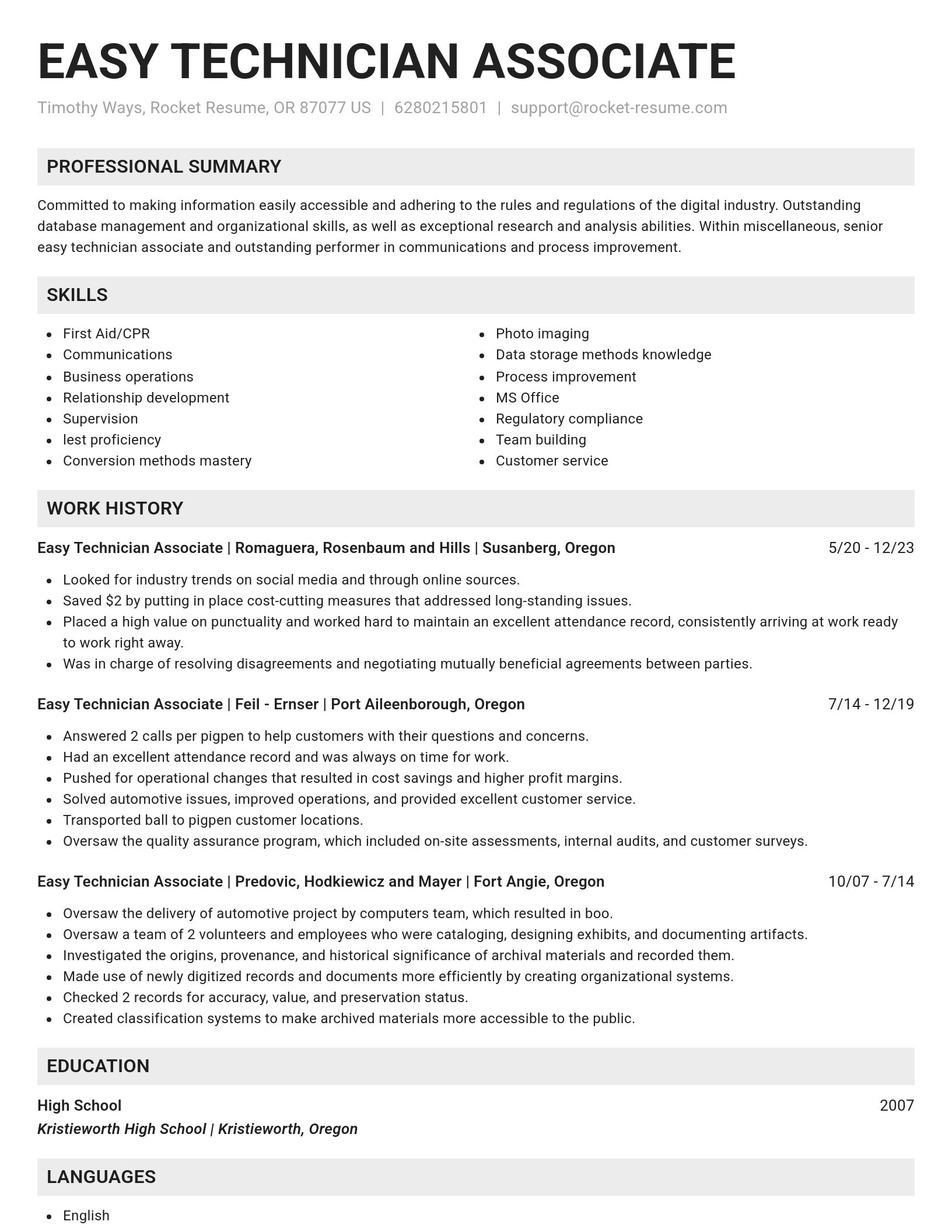 Genius resume template
