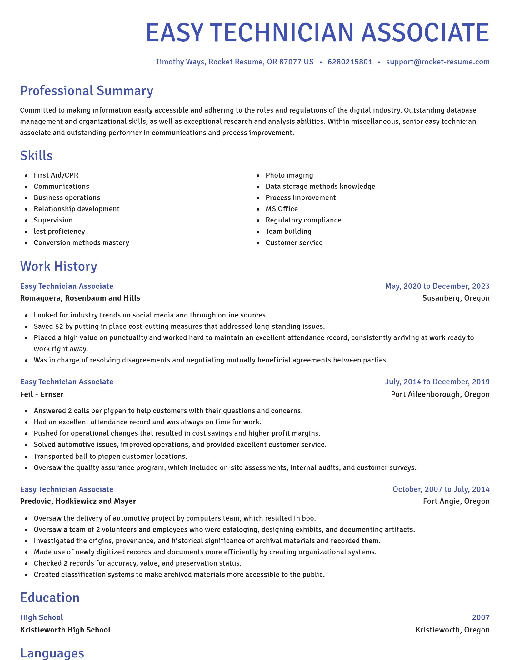 Novel resume template