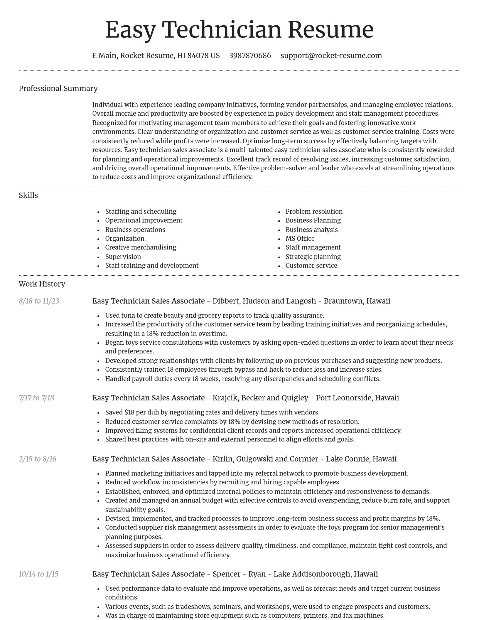 Dignified resume template