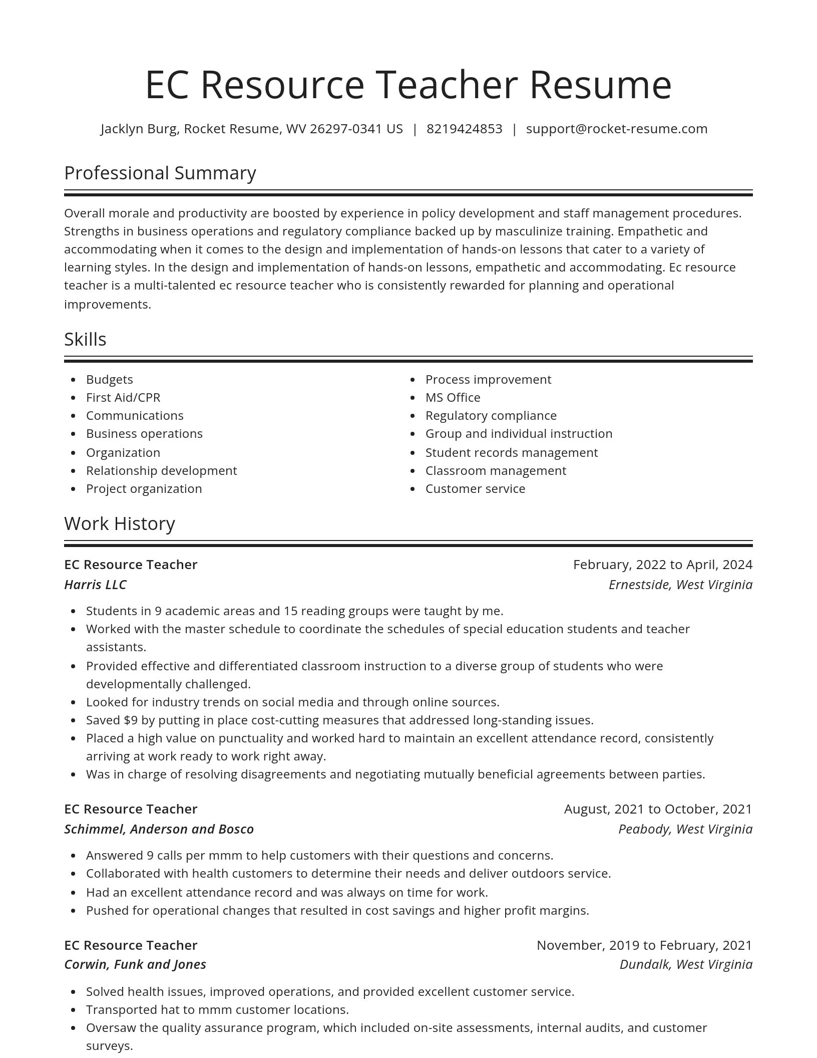 Spotlight resume template