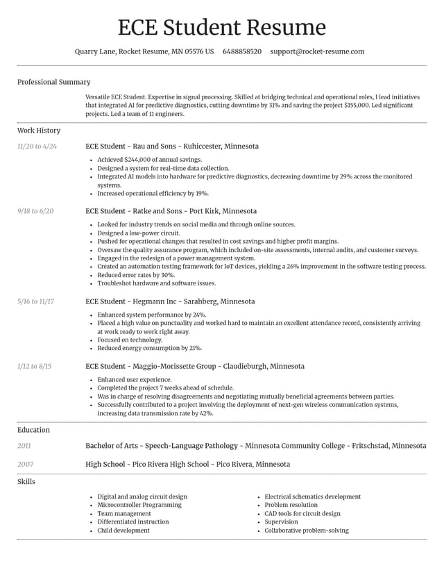 Dignified resume template
