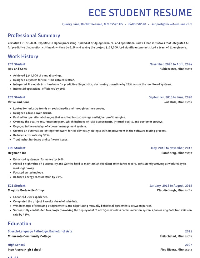 Novel resume template