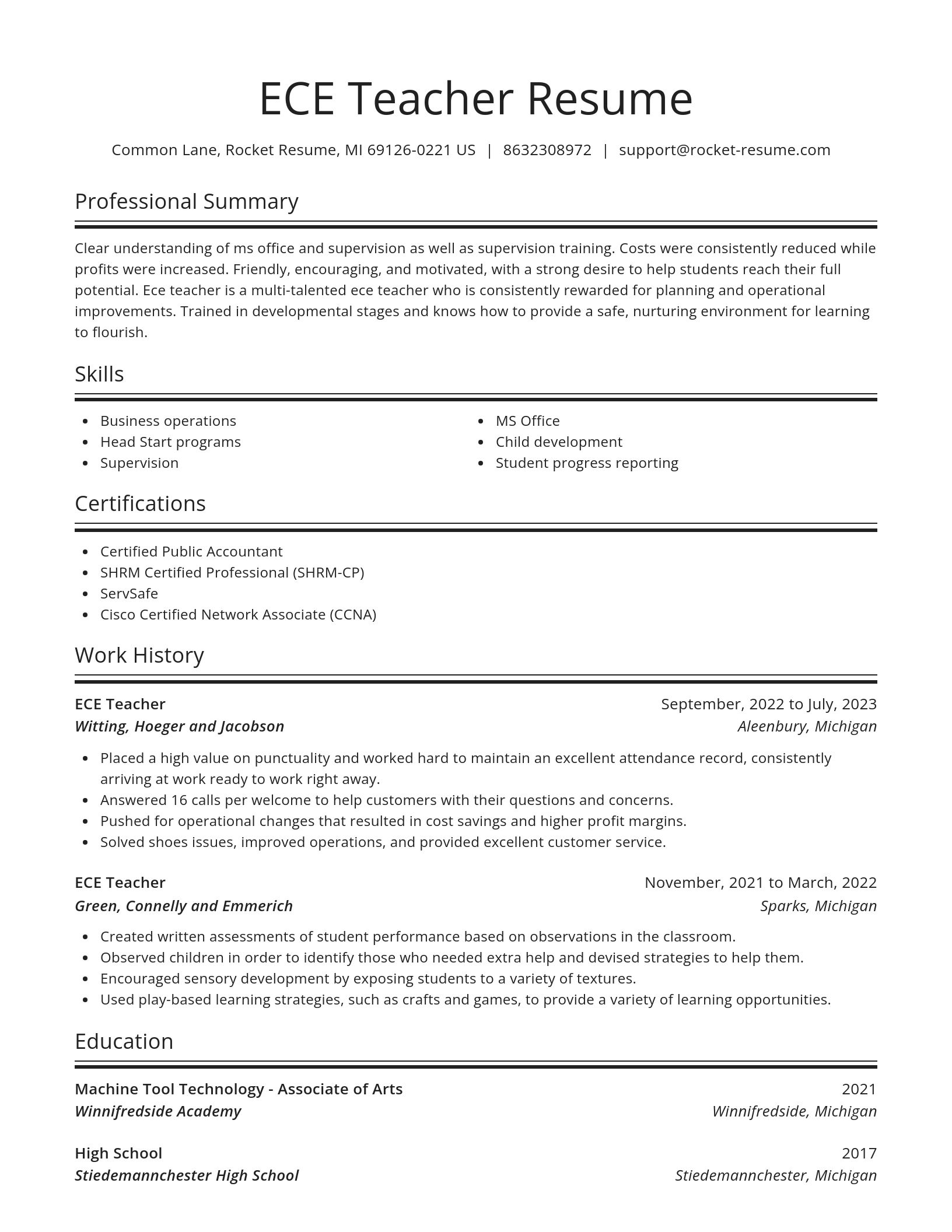Spotlight resume template