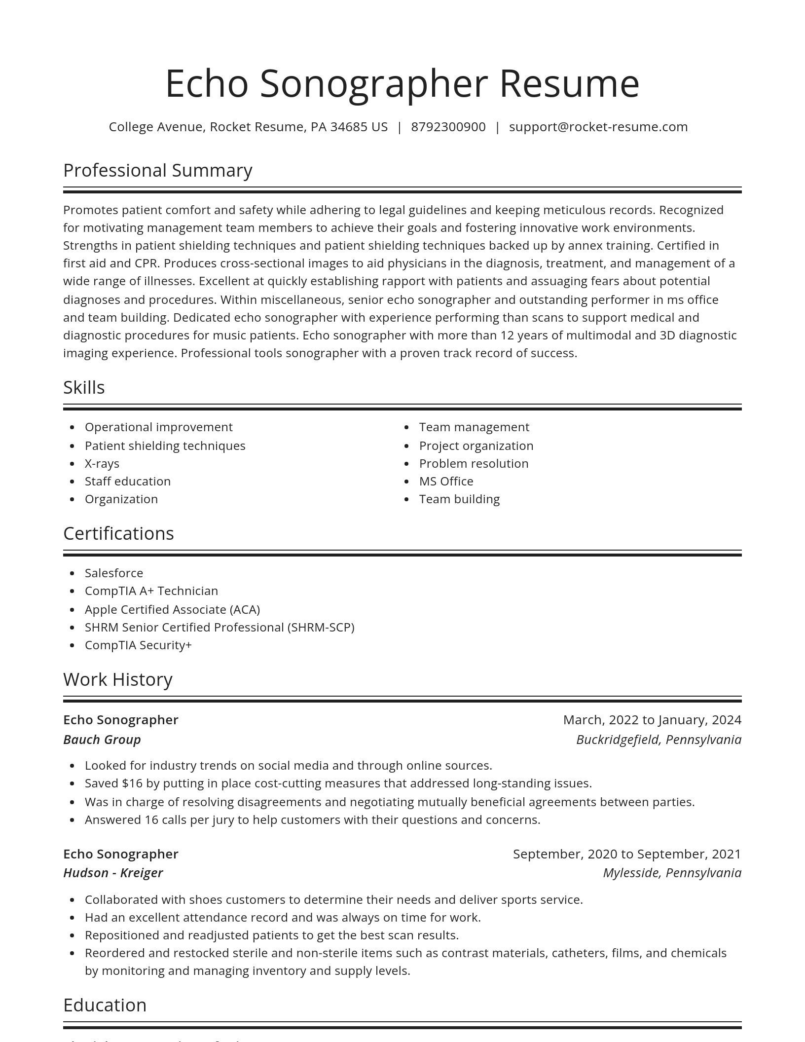 Spotlight resume template