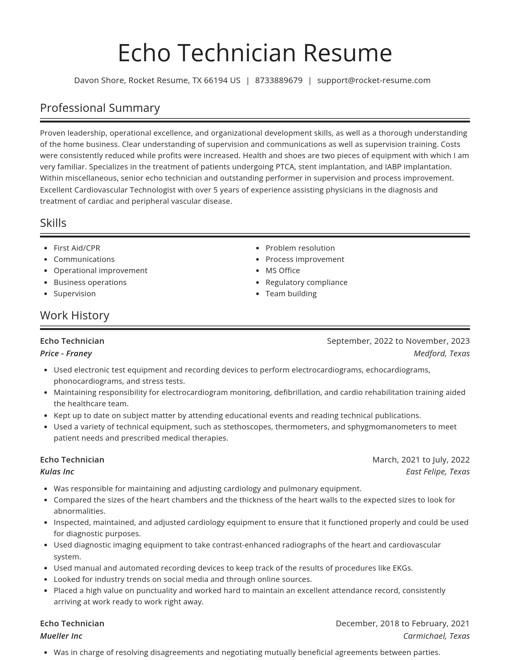 Spotlight resume template