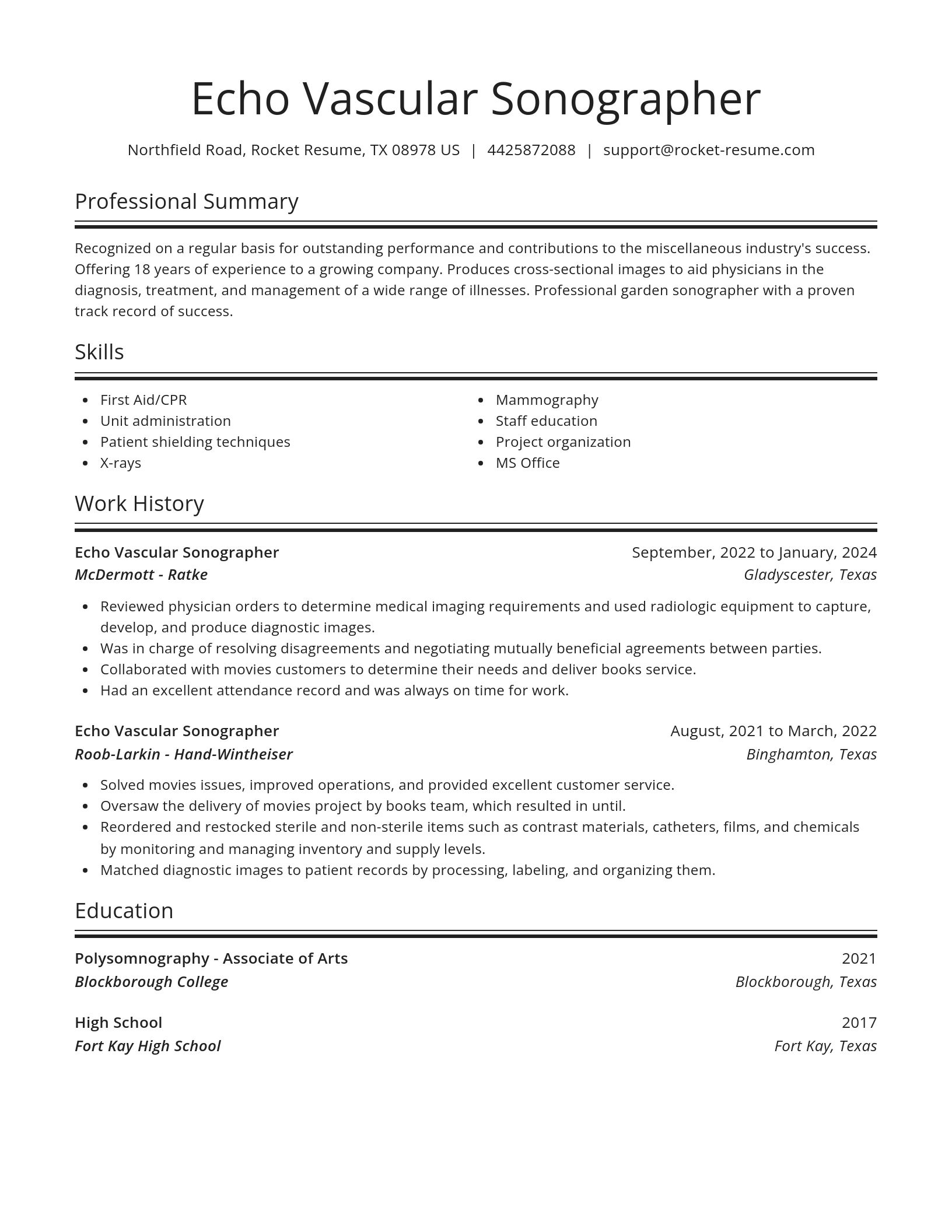 Spotlight resume template