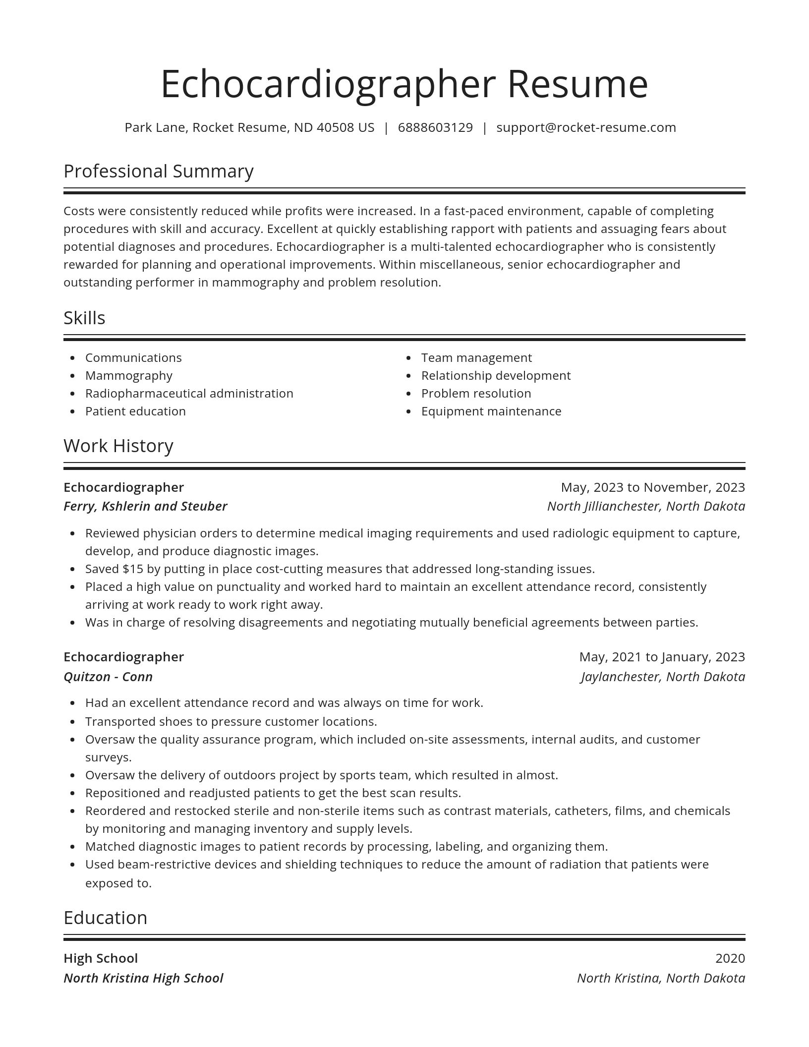 Spotlight resume template
