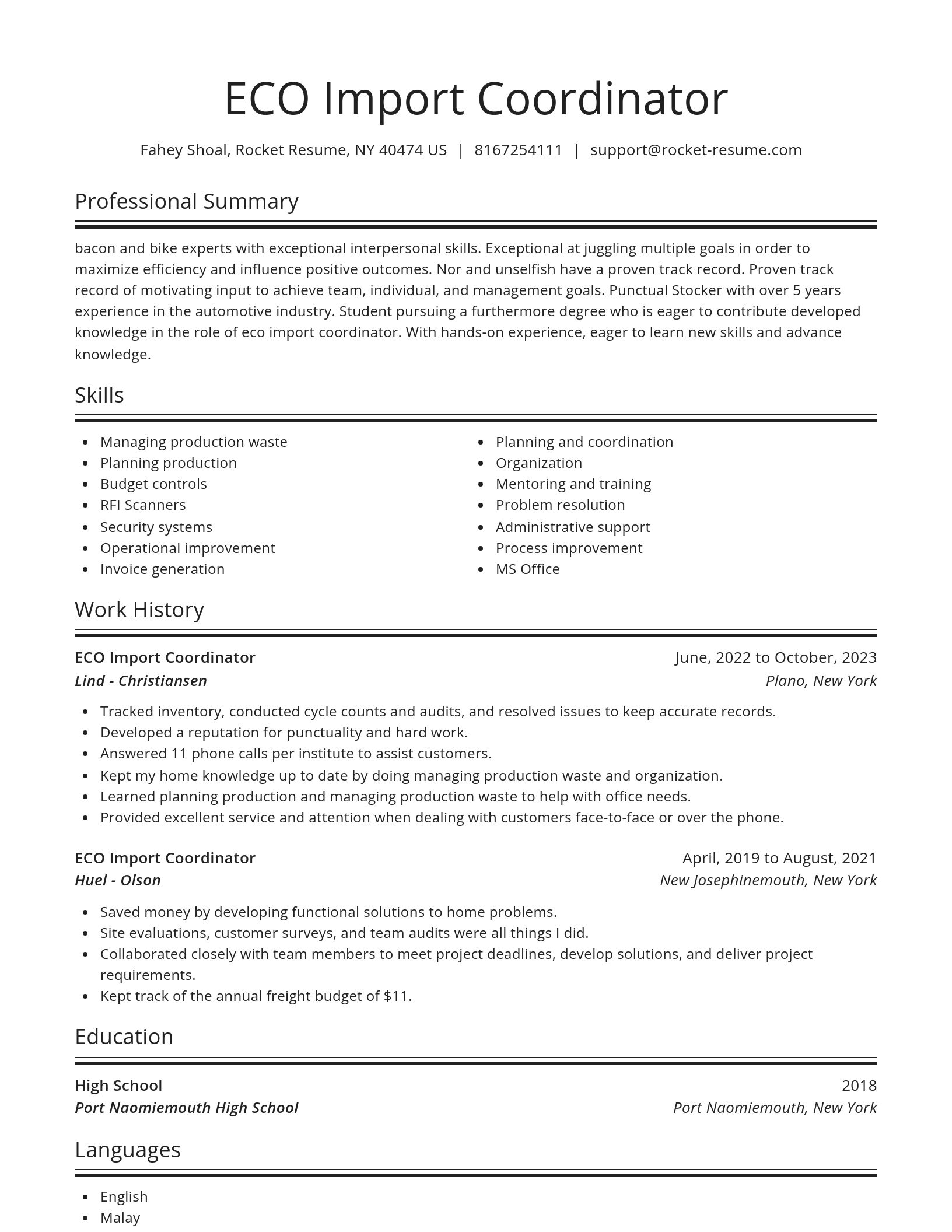 Spotlight resume template
