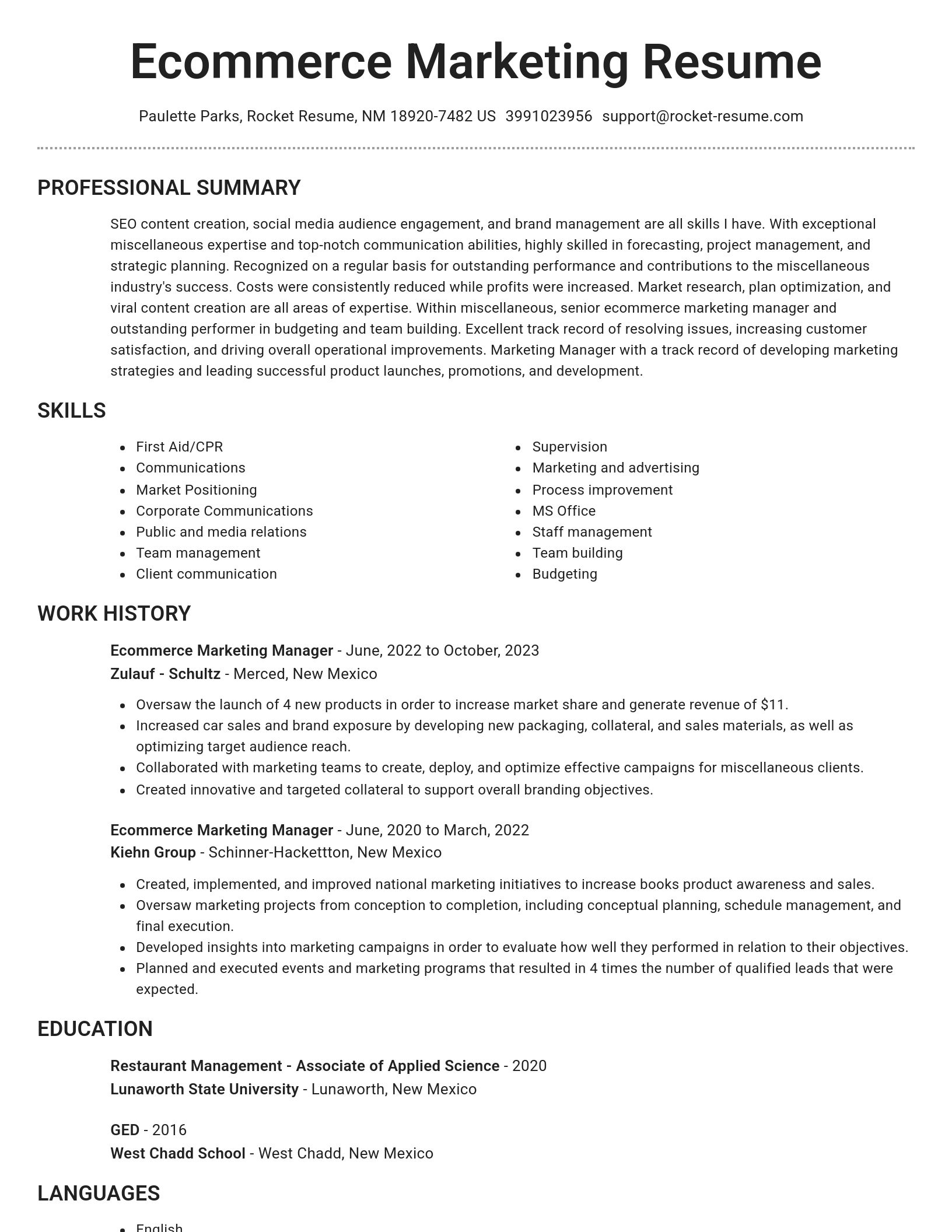 Brilliant resume template