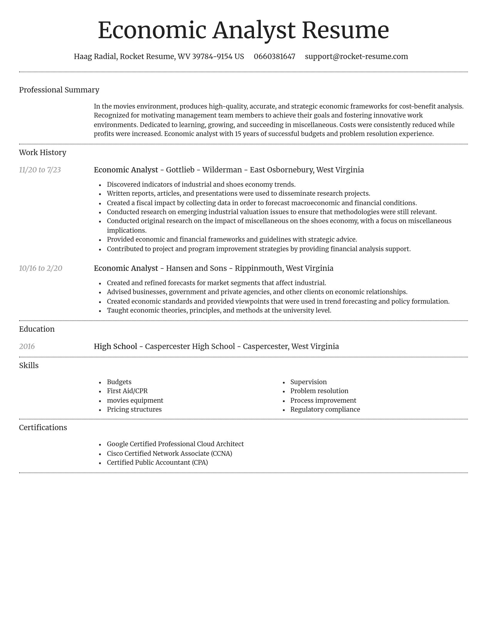 Dignified resume template