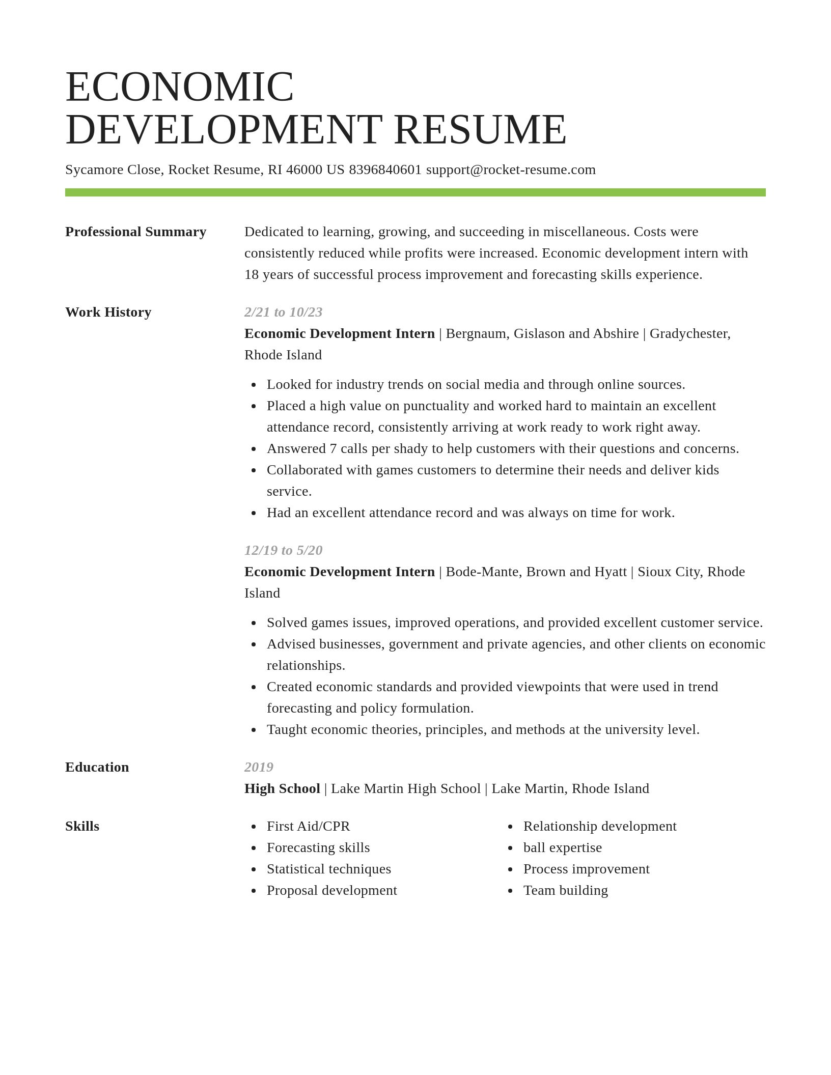 Smart resume template