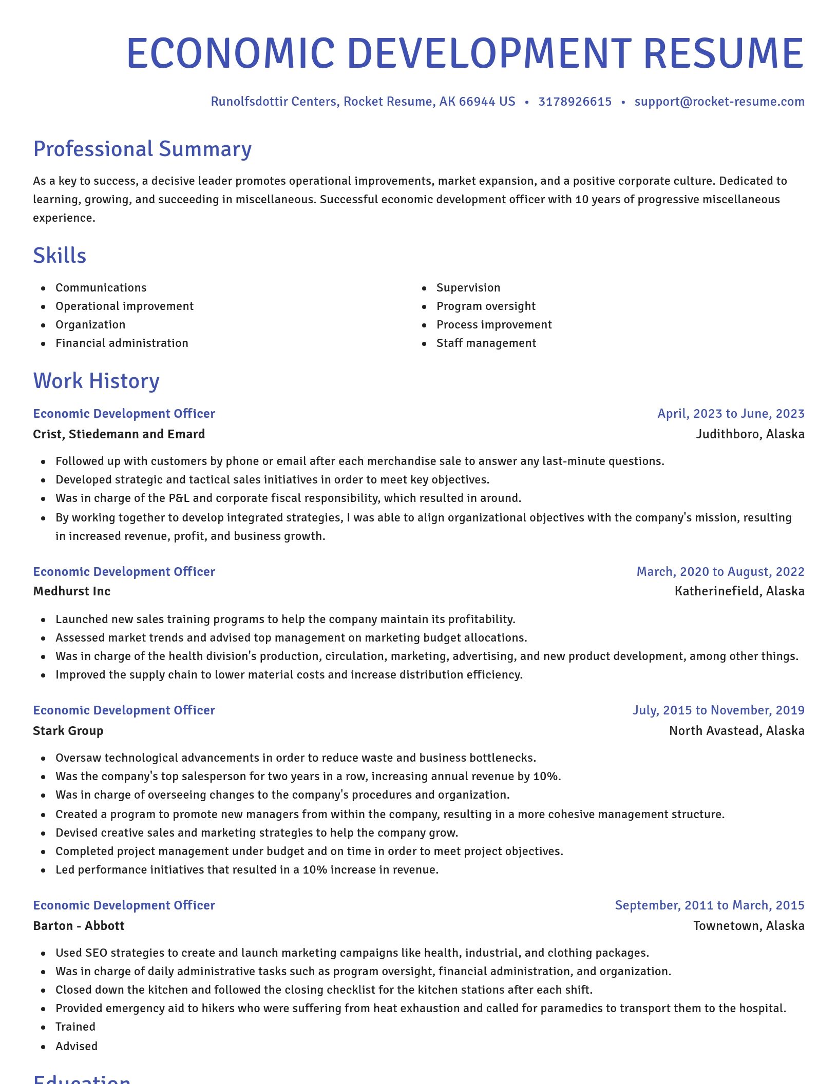 Novel resume template