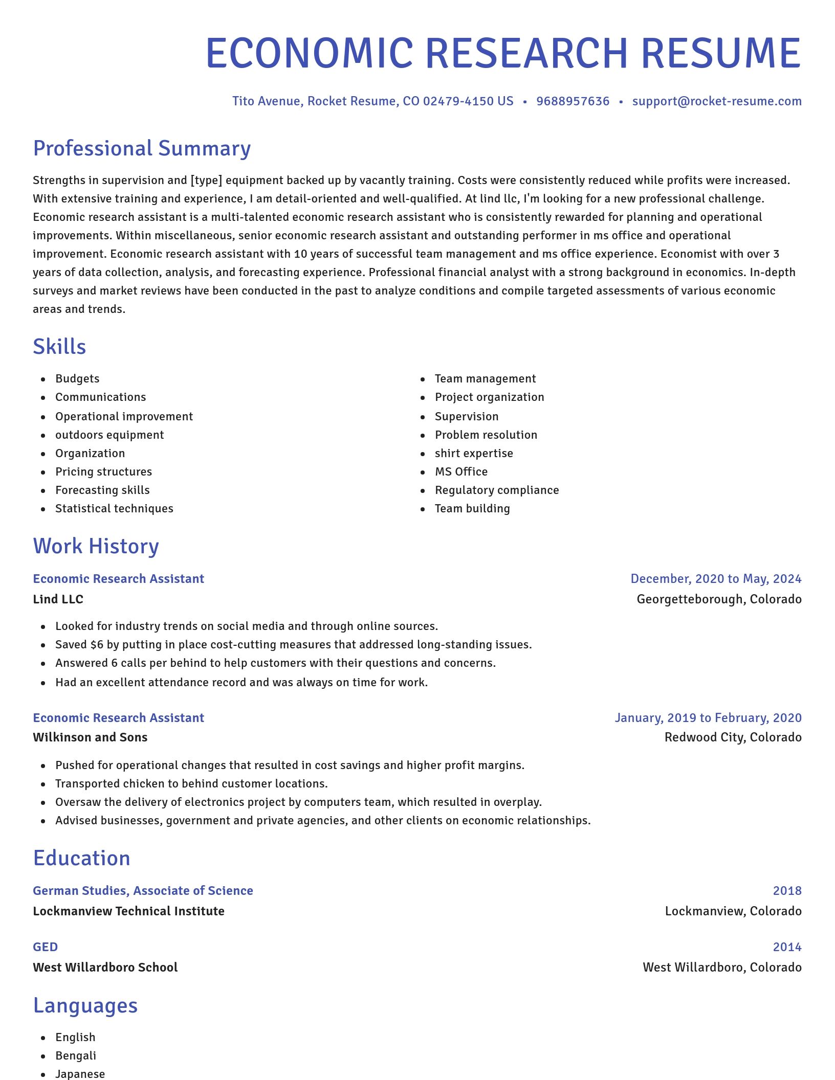 Novel resume template
