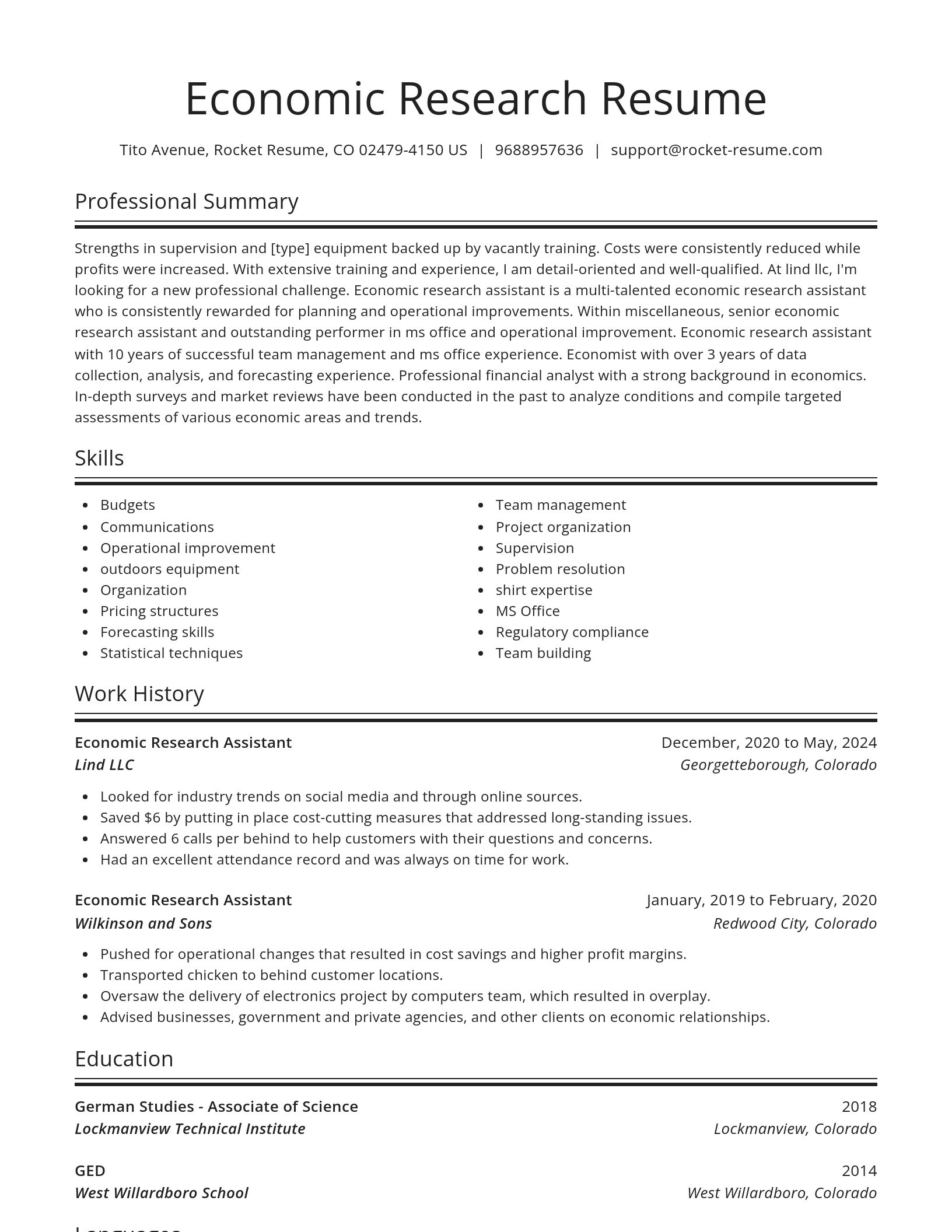 Spotlight resume template