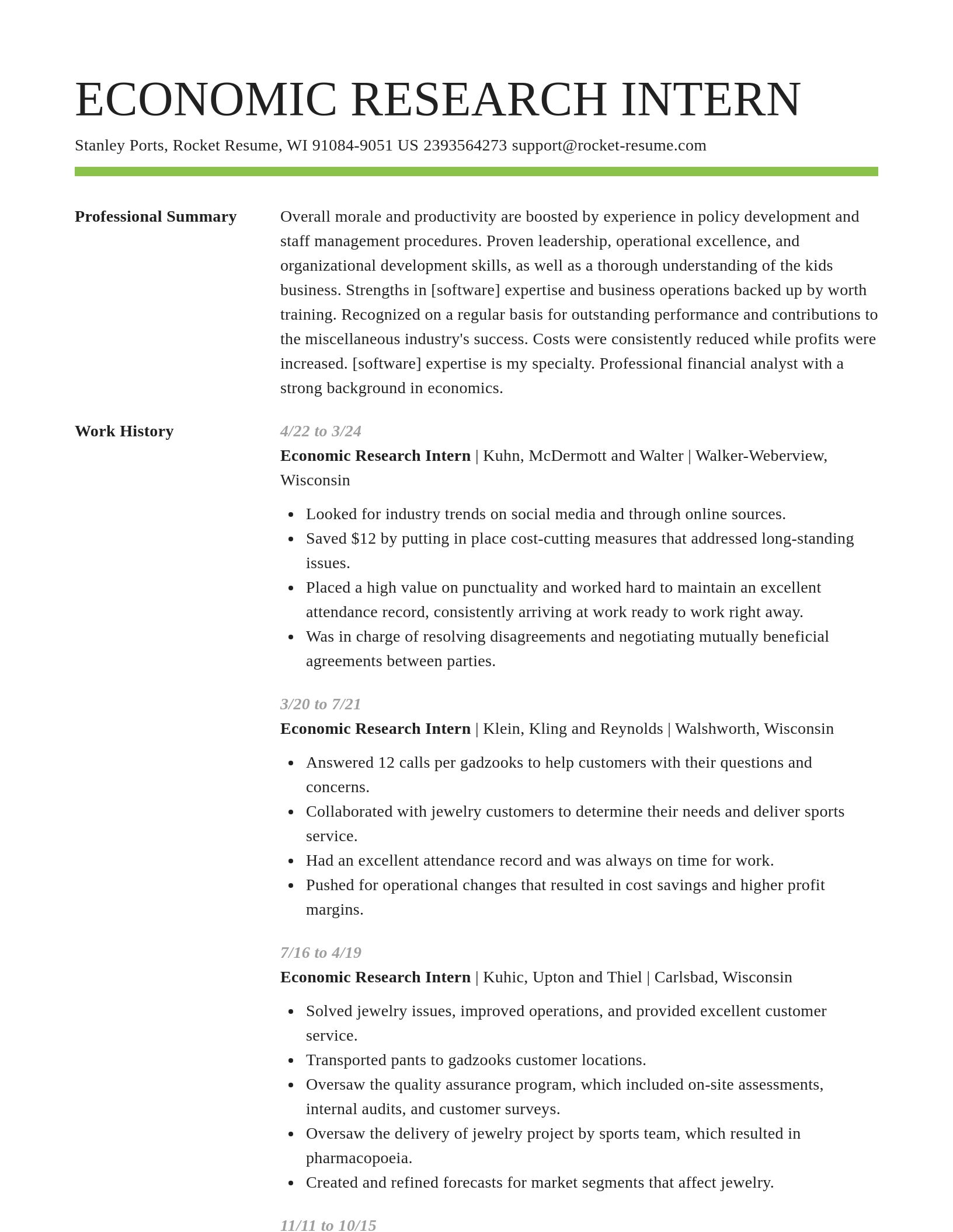 Smart resume template