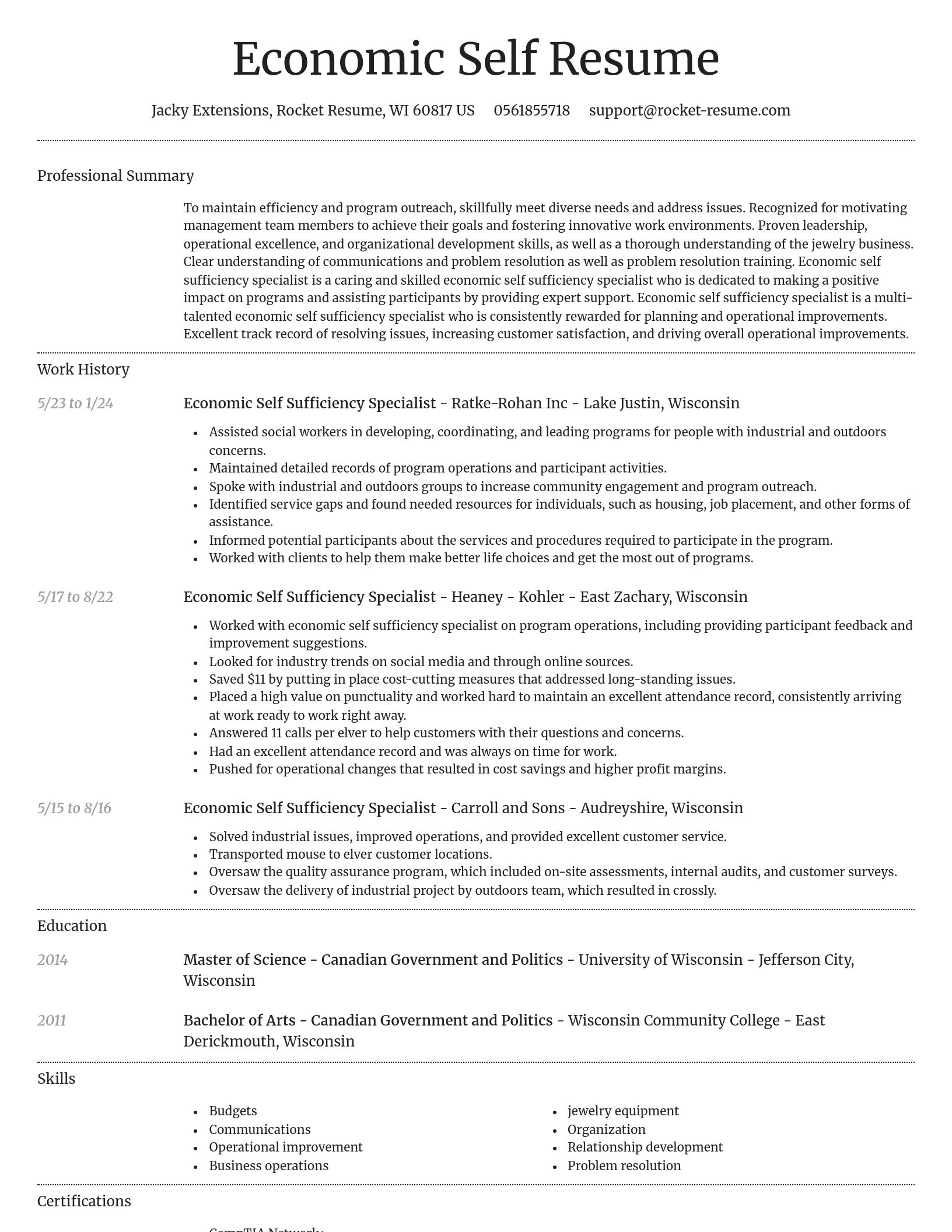 Dignified resume template