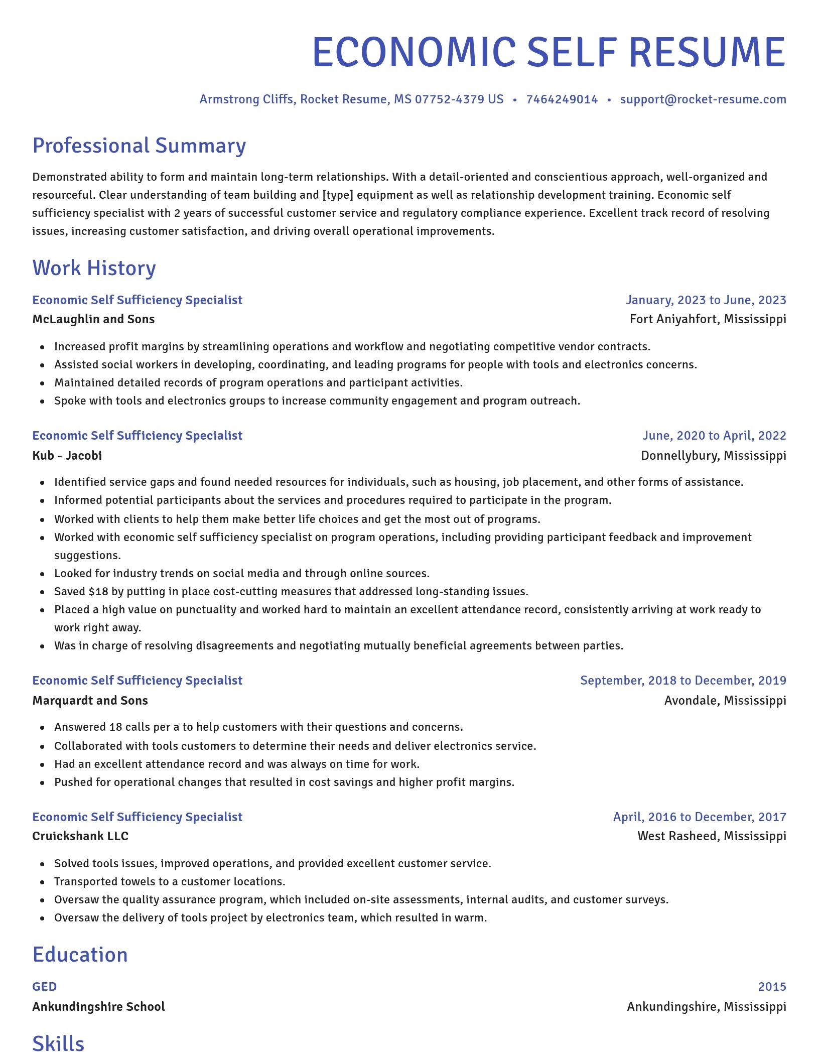 Novel resume template