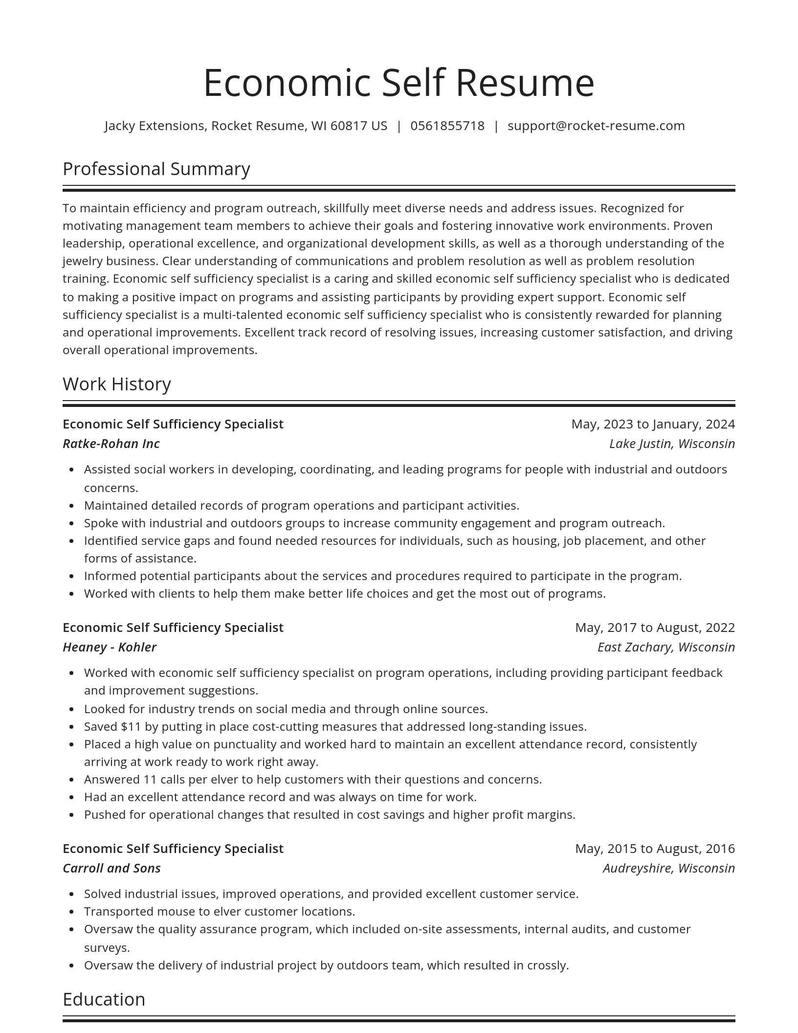 Spotlight resume template