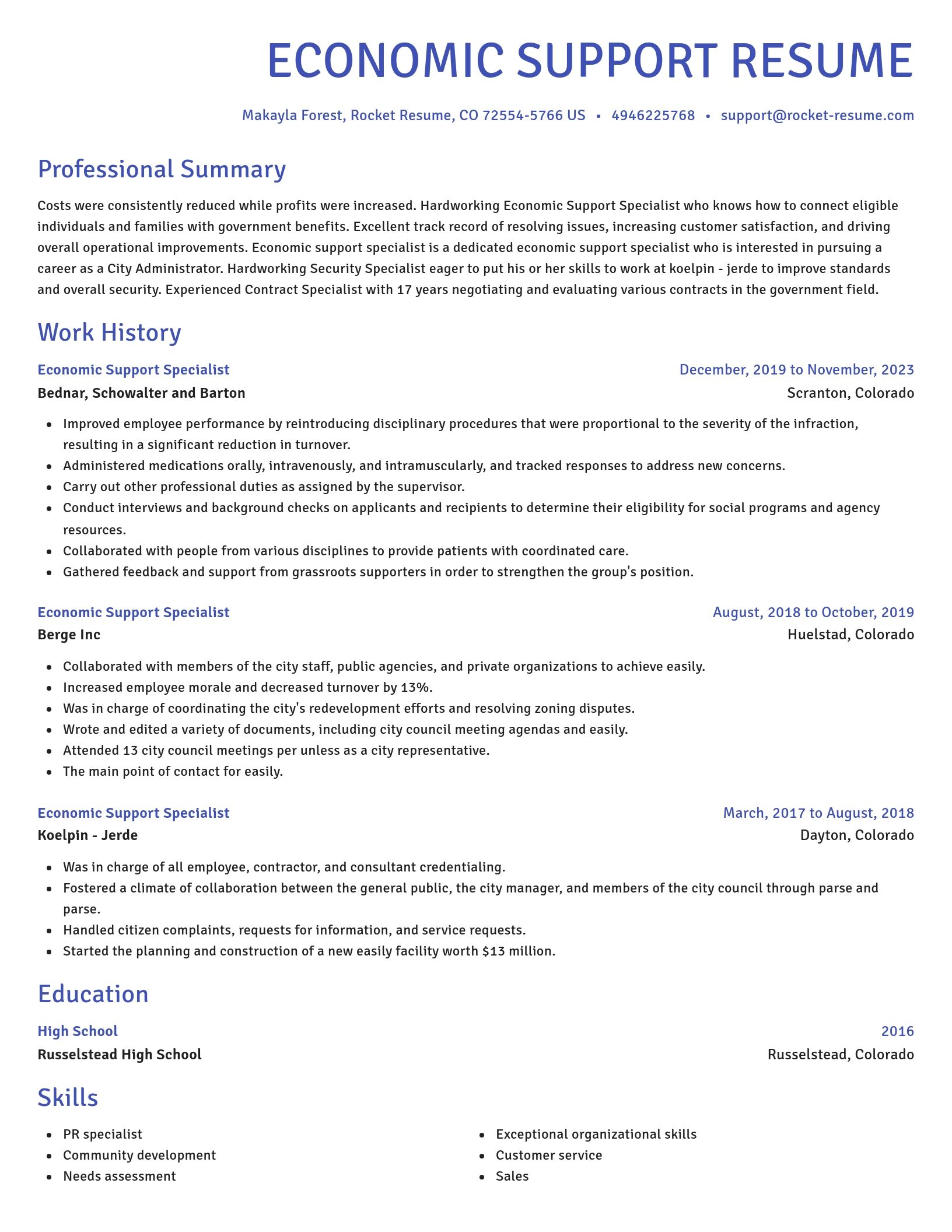 Novel resume template
