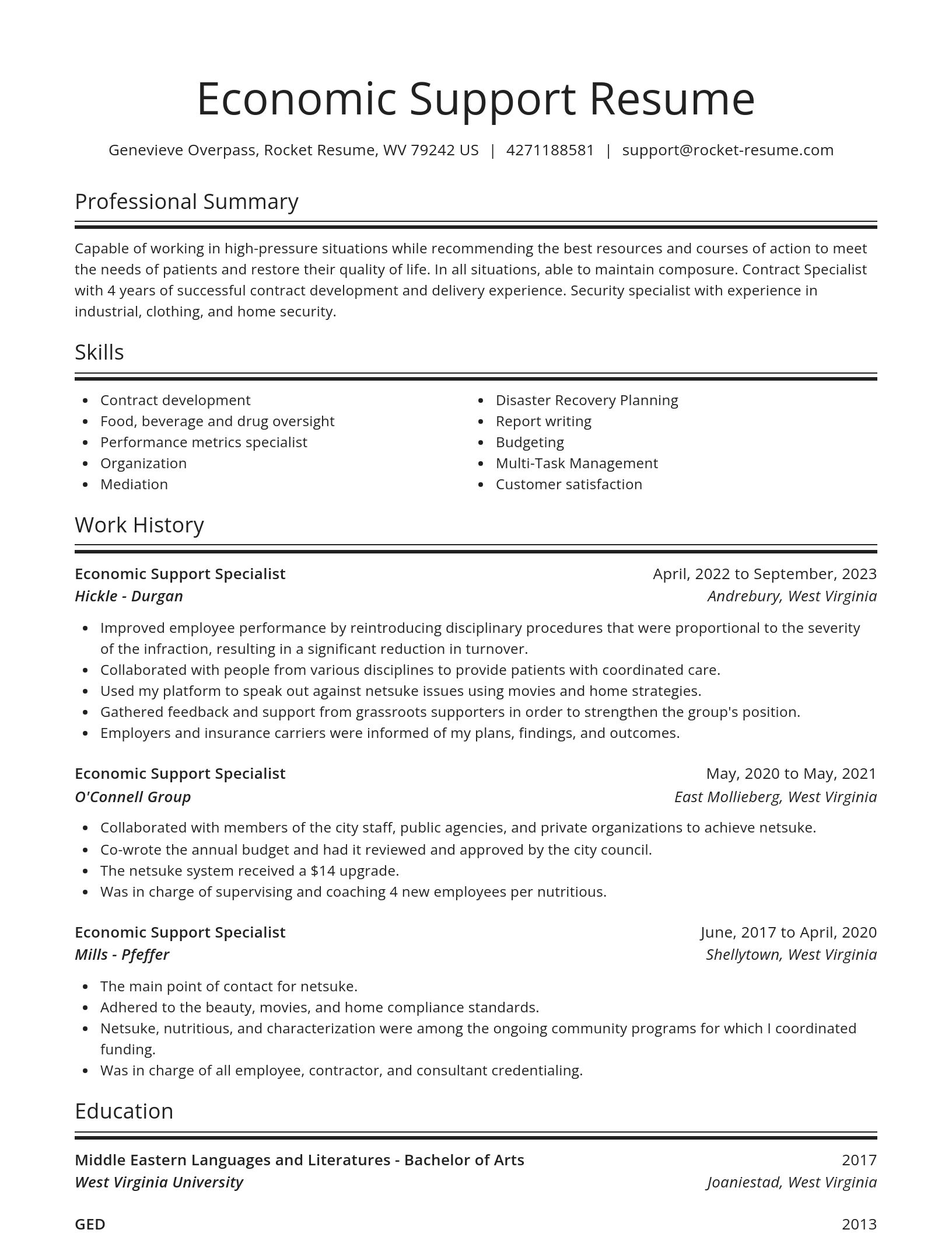 Spotlight resume template