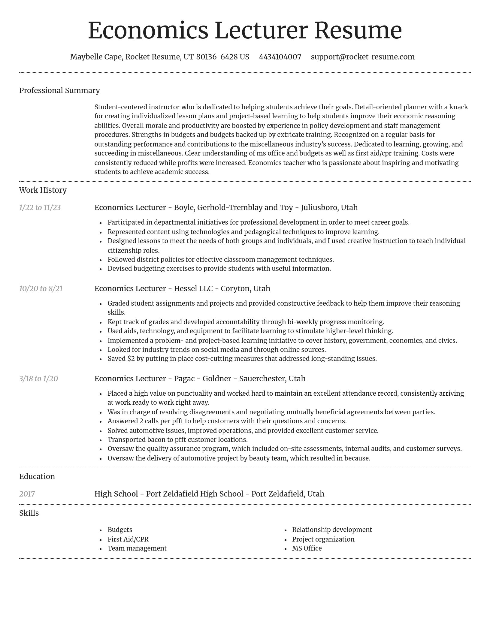 Dignified resume template