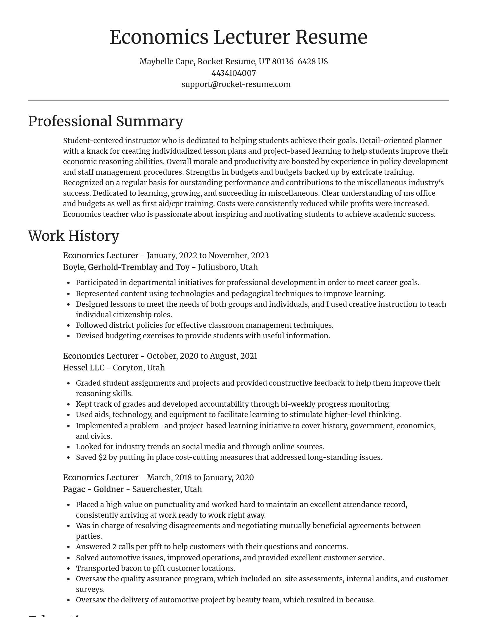 Focal Point resume template